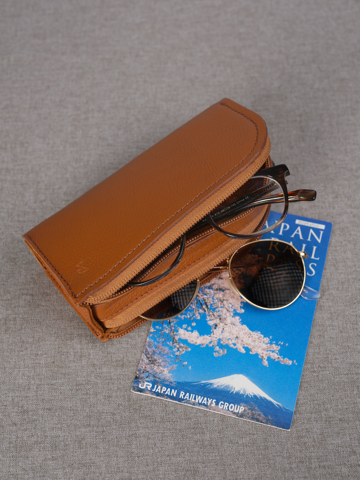 Bvlgari sunglasses case tan