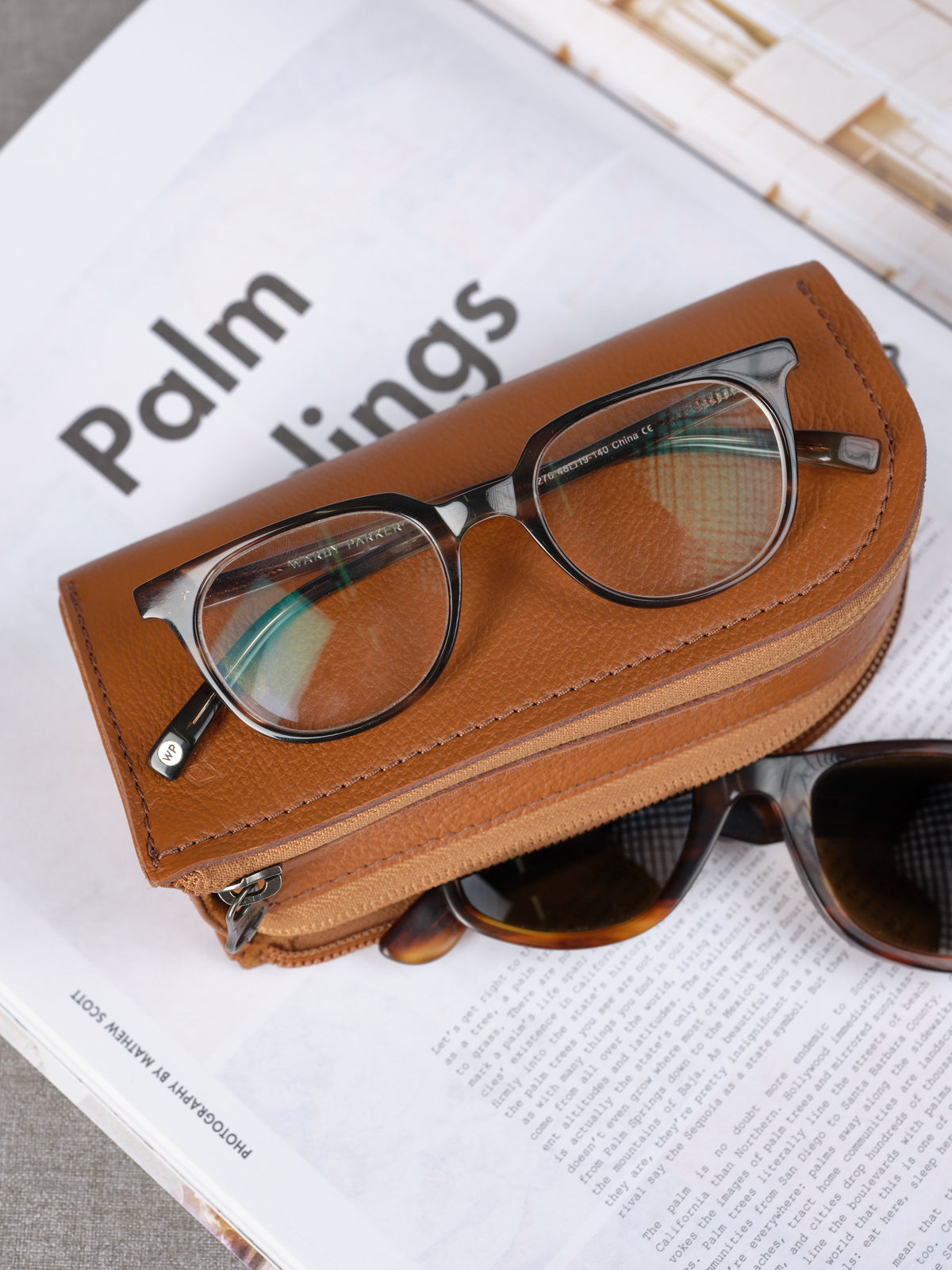 Eyeglass case tan by Capra Leather