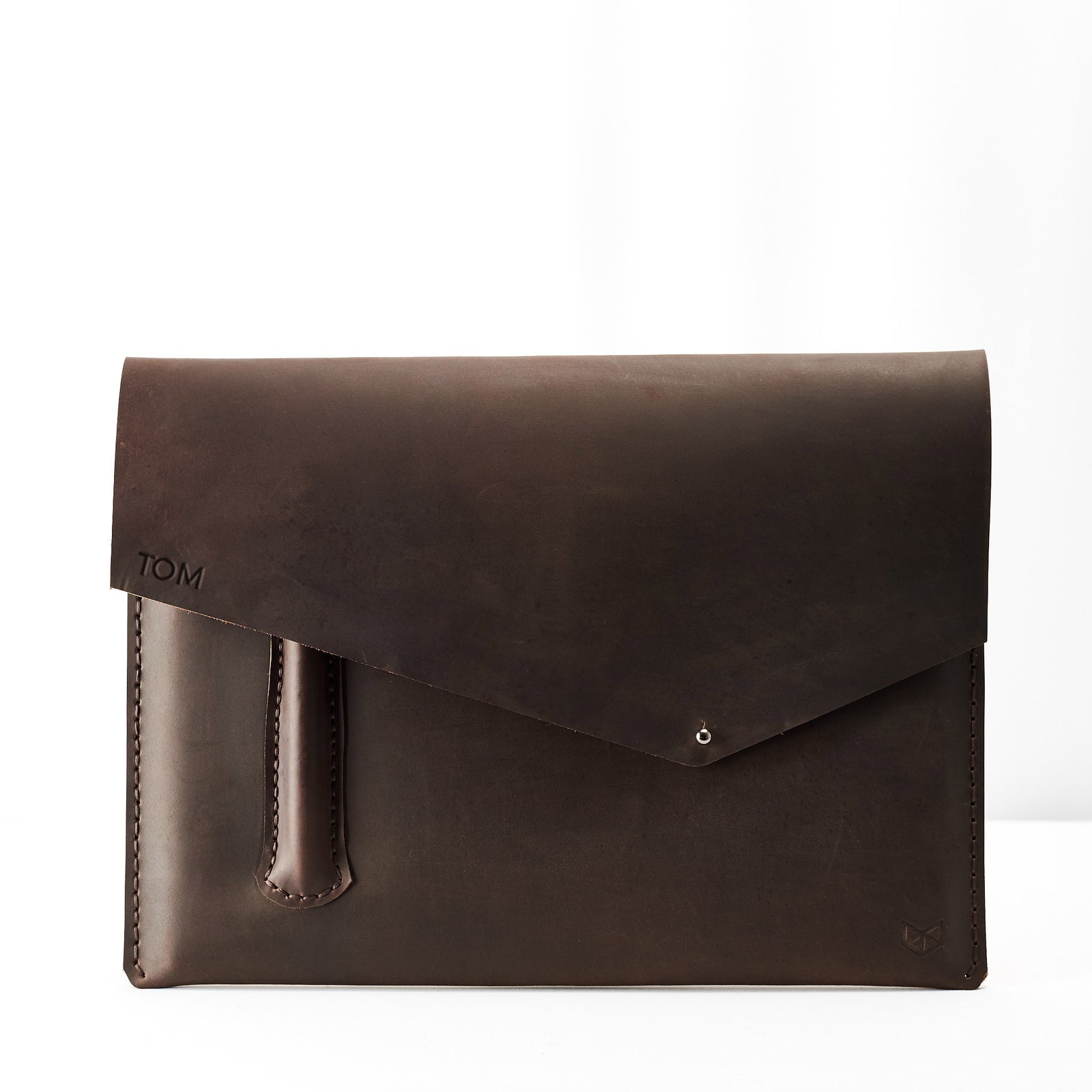 Custom engraving. Brown leather Google Pixelbook. Mens handmade folio. Sleeve with google pen holder