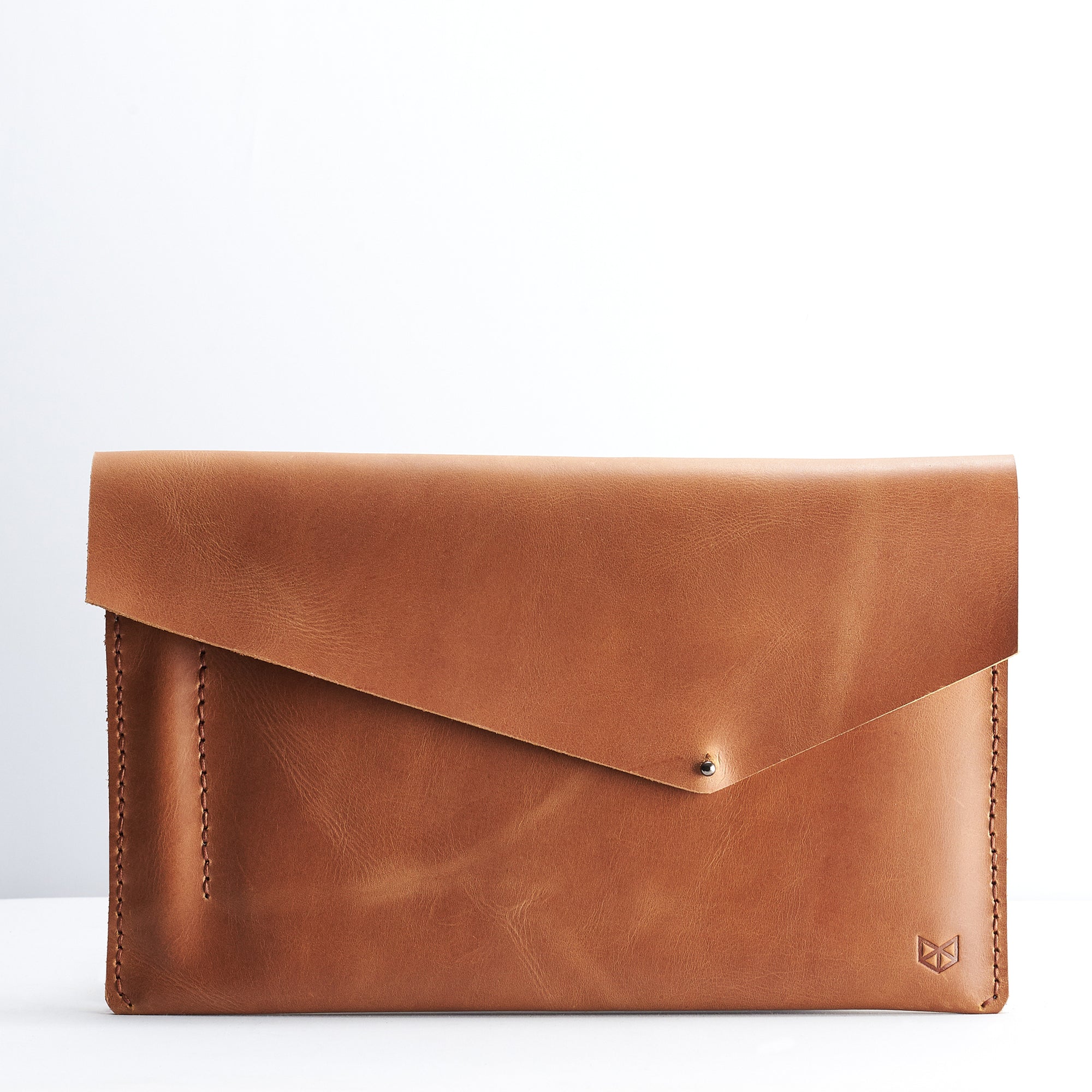 Closed. iPad Sleeve. iPad Leather Case Tan With Apple Pencil Holder by Capra Leather