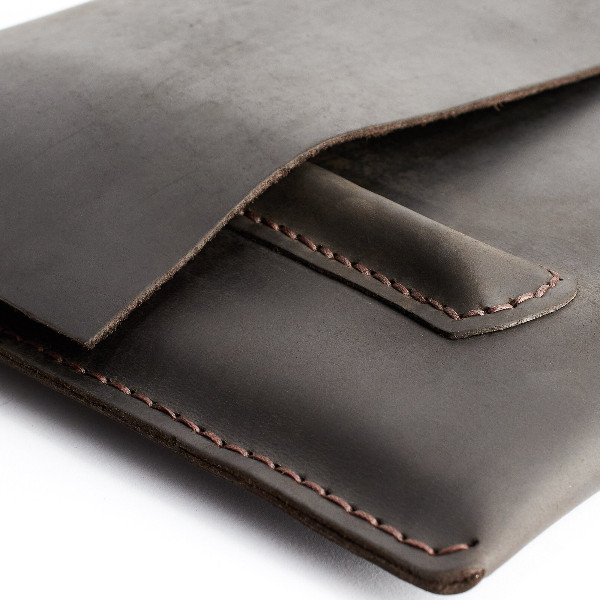 Dark brown hand stitched iPad pro leather sleeve. iPad cover, iPad protector, hand stitched cases for men