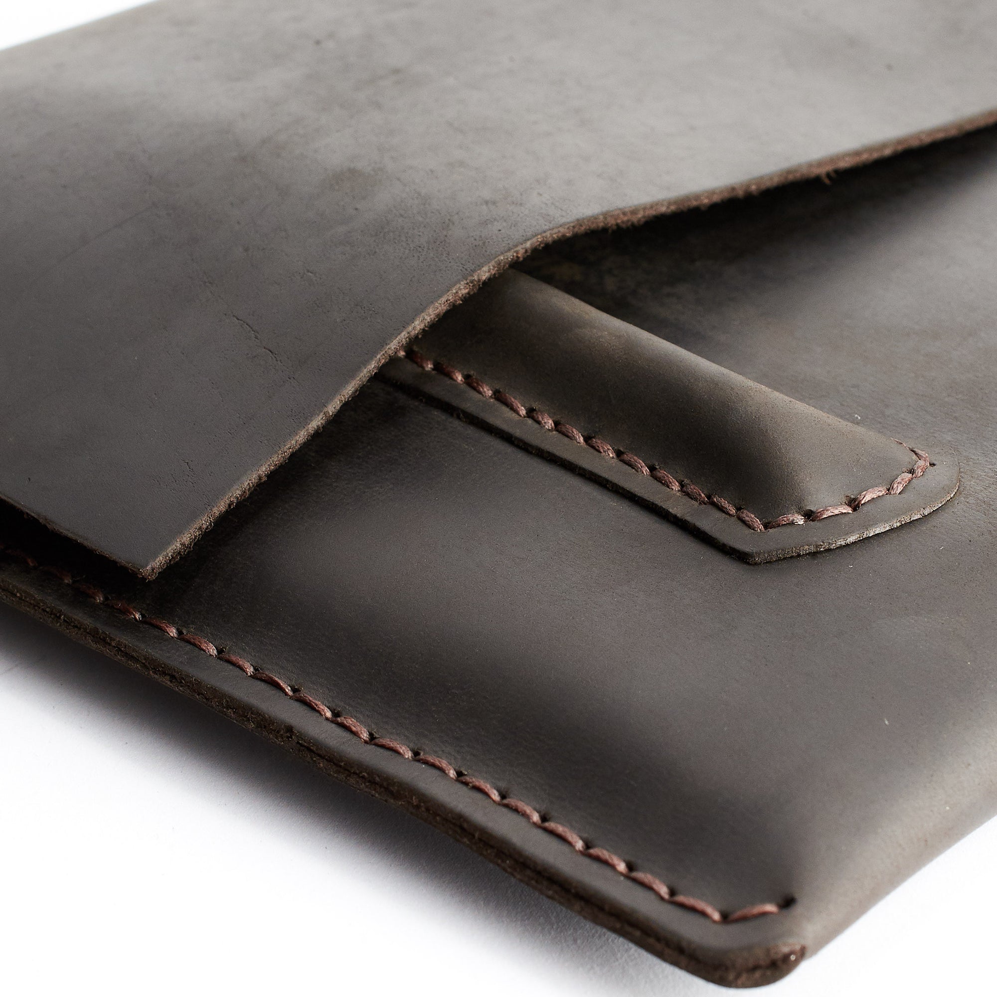 Hand Stitched. iPad Sleeve. iPad Leather Case Brown With Apple Pencil Holder by Capra Leather