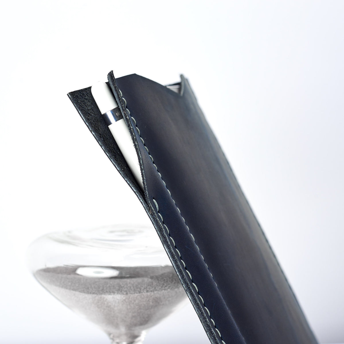 iPad pro blue leather sleeve. hand stitched iPad pro leather sleeve. iPad cover, iPad protector, hand stitched cases for men