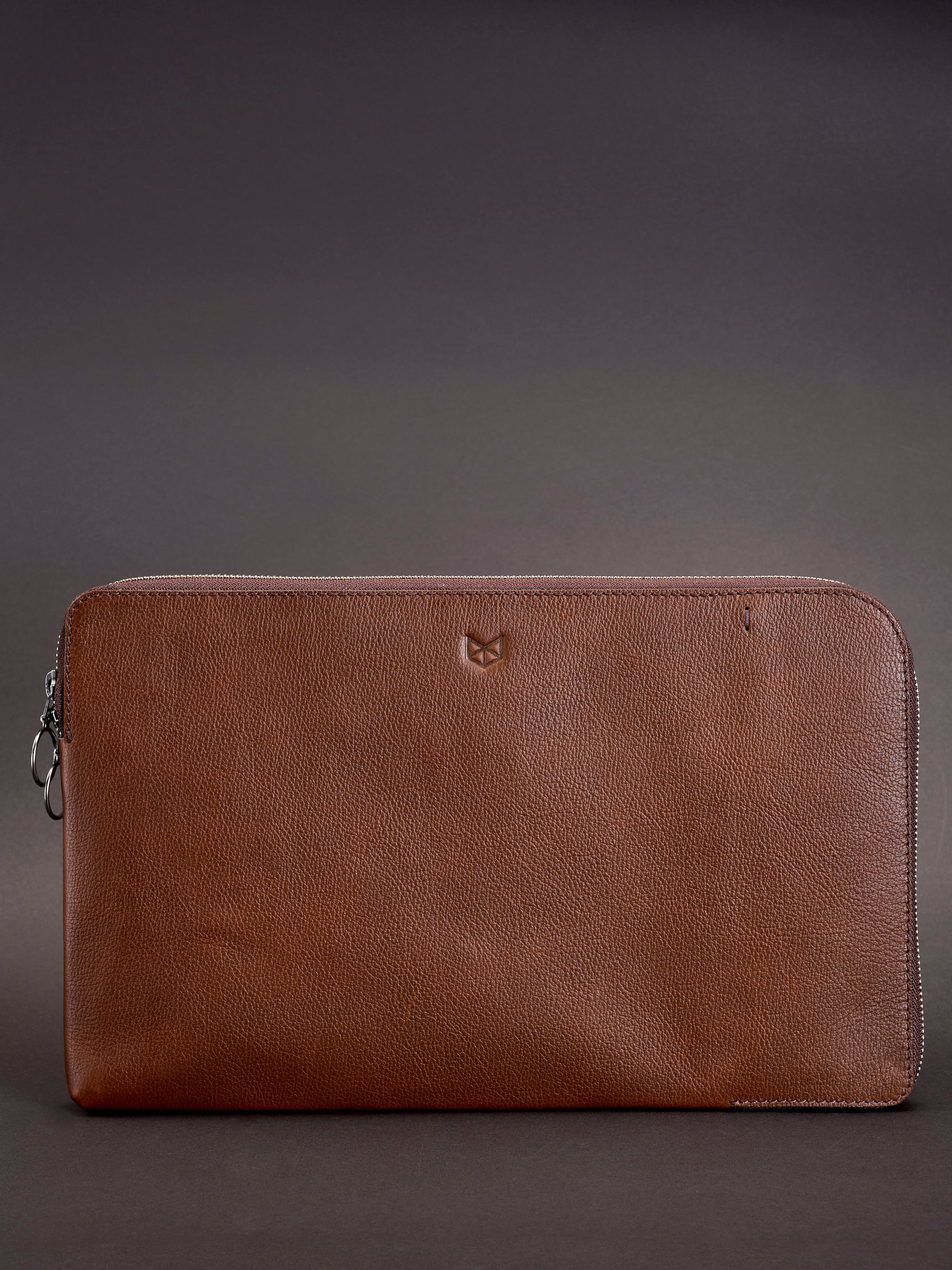 Front view. Draftsman 6 iPad Case Brown, iPad Pro 11-inch, iPad Pro 12.9-inch, M1 Chip by Capra Leather