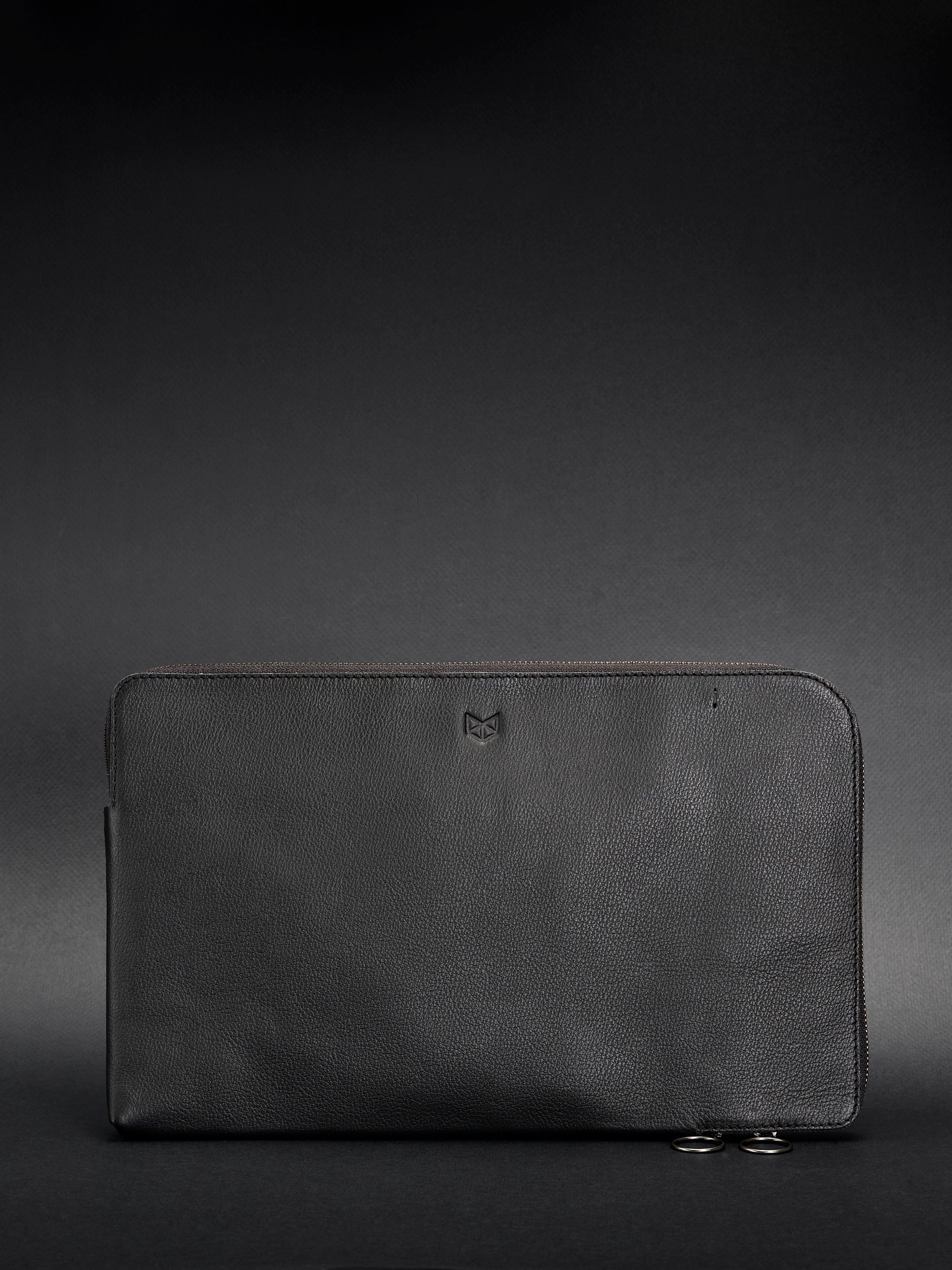 Front view. Draftsman 6 iPad Case Black, iPad Pro 11-inch, iPad Pro 12.9-inch, M1 Chip by Capra Leather