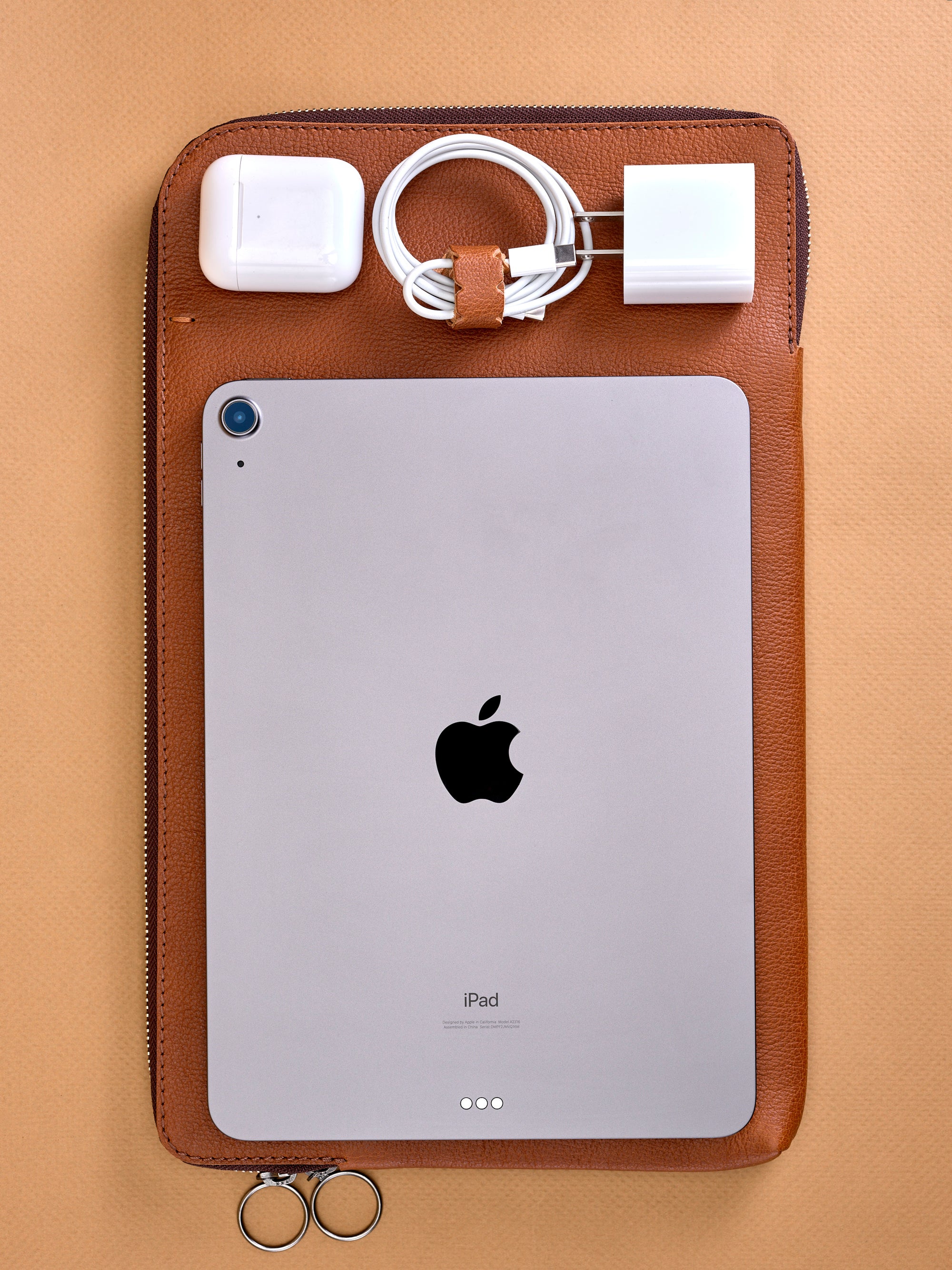 Capacity. Draftsman 6 iPad Case Tan, iPad Pro 11-inch, iPad Pro 12.9-inch, M1 Chip by Capra Leather