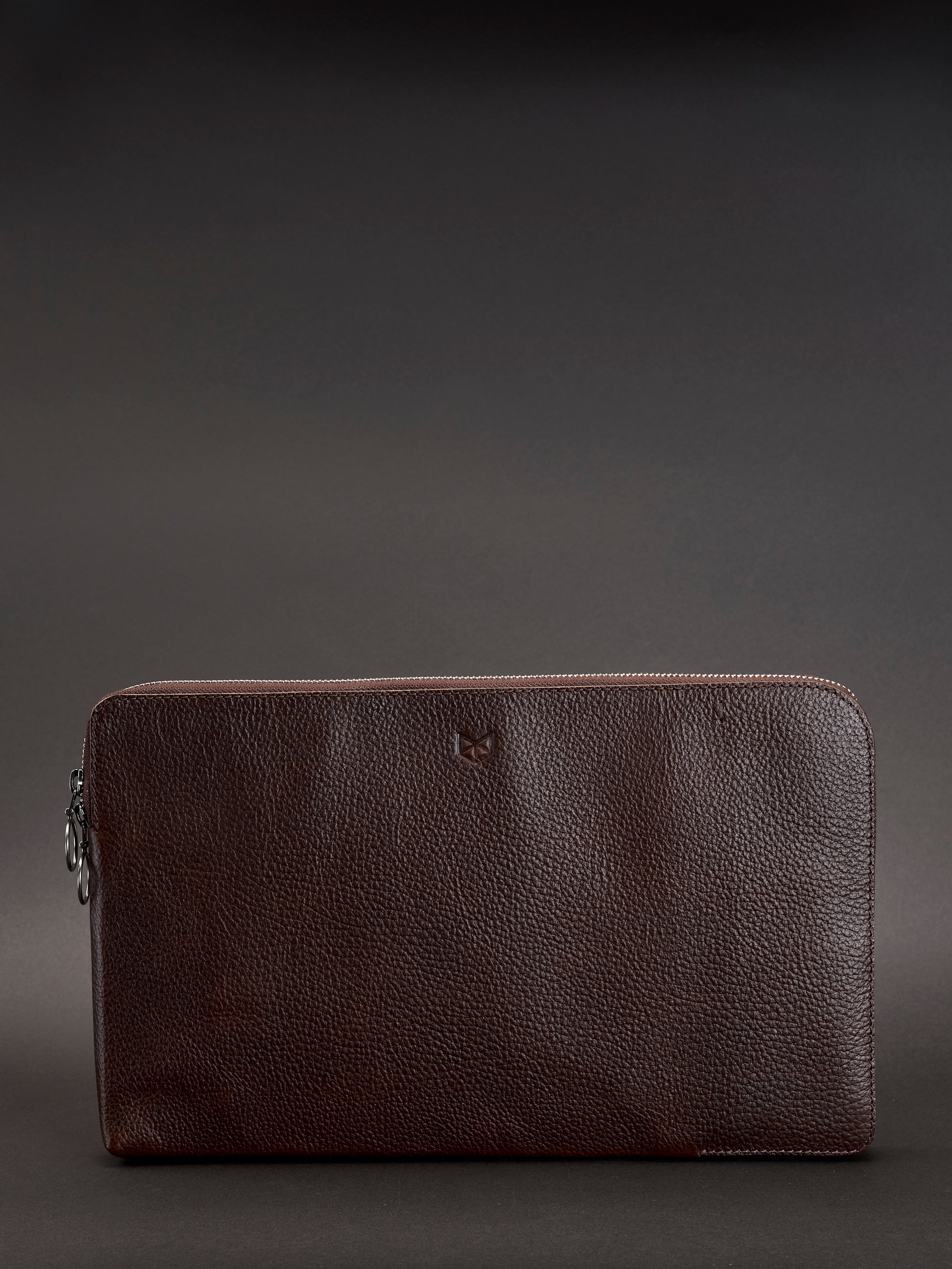 Front view. Draftsman 6 iPad Case Dark Brown, iPad Pro 11-inch, iPad Pro 12.9-inch, M1 Chip by Capra Leather