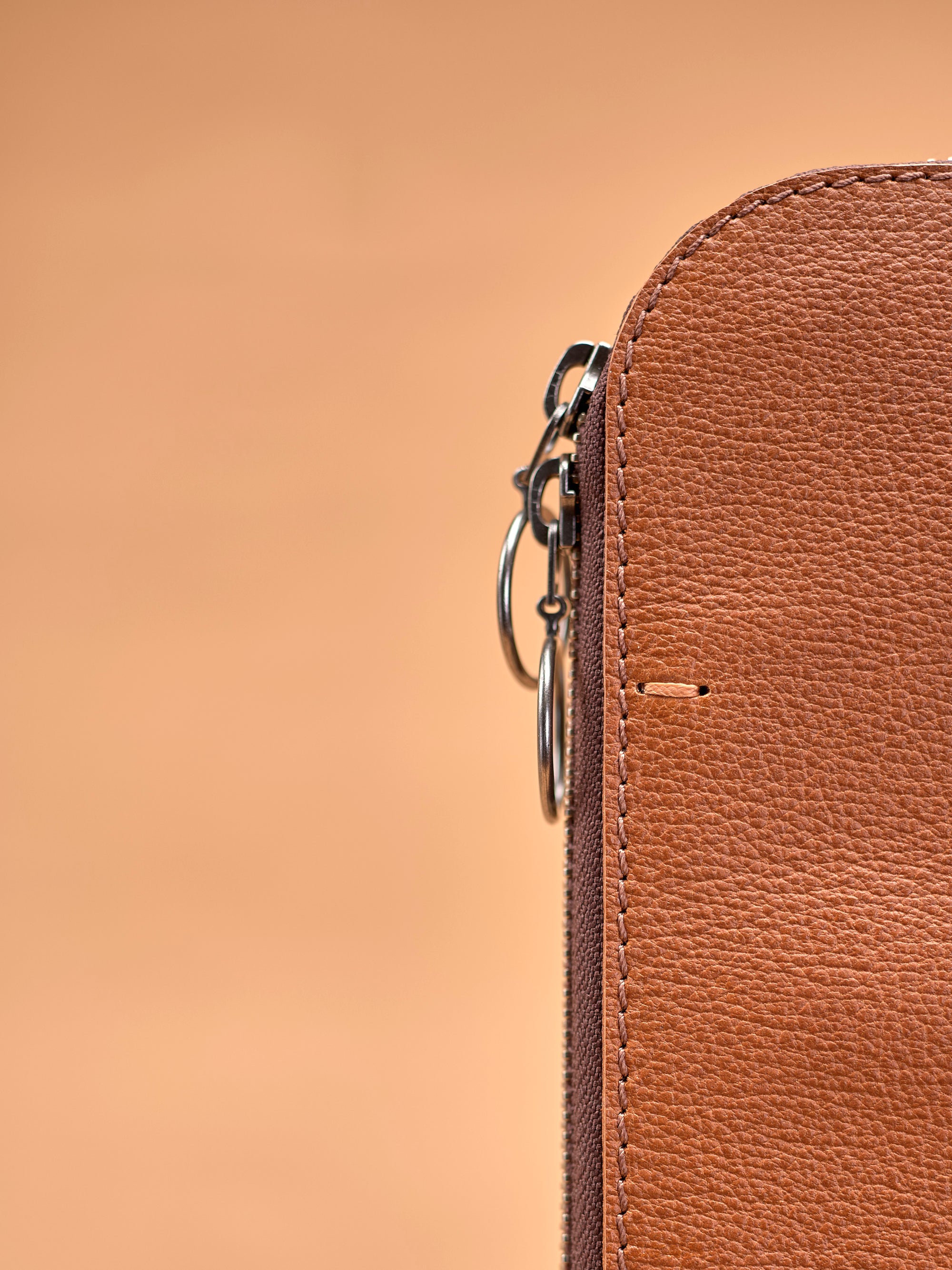 Hand stitched detail. Draftsman 6 iPad Case Tan, iPad Pro 11-inch, iPad Pro 12.9-inch, M1 Chip by Capra Leather