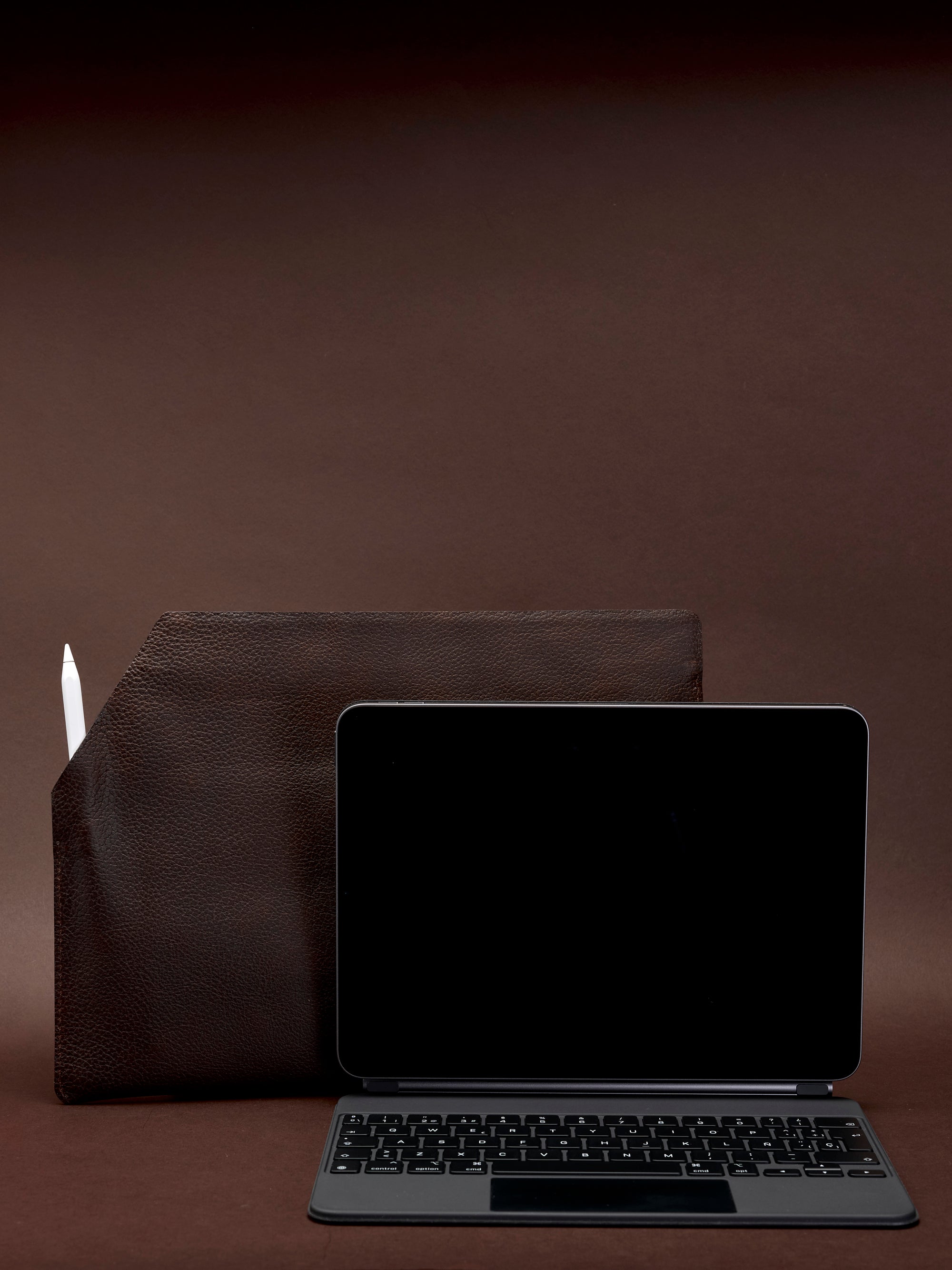 Smart Case. Draftsman 7 iPad Sleeve Dark Brown Color, iPad Pro 11-inch, iPad Pro 12.9-inch, M1 Chip by Capra Leather