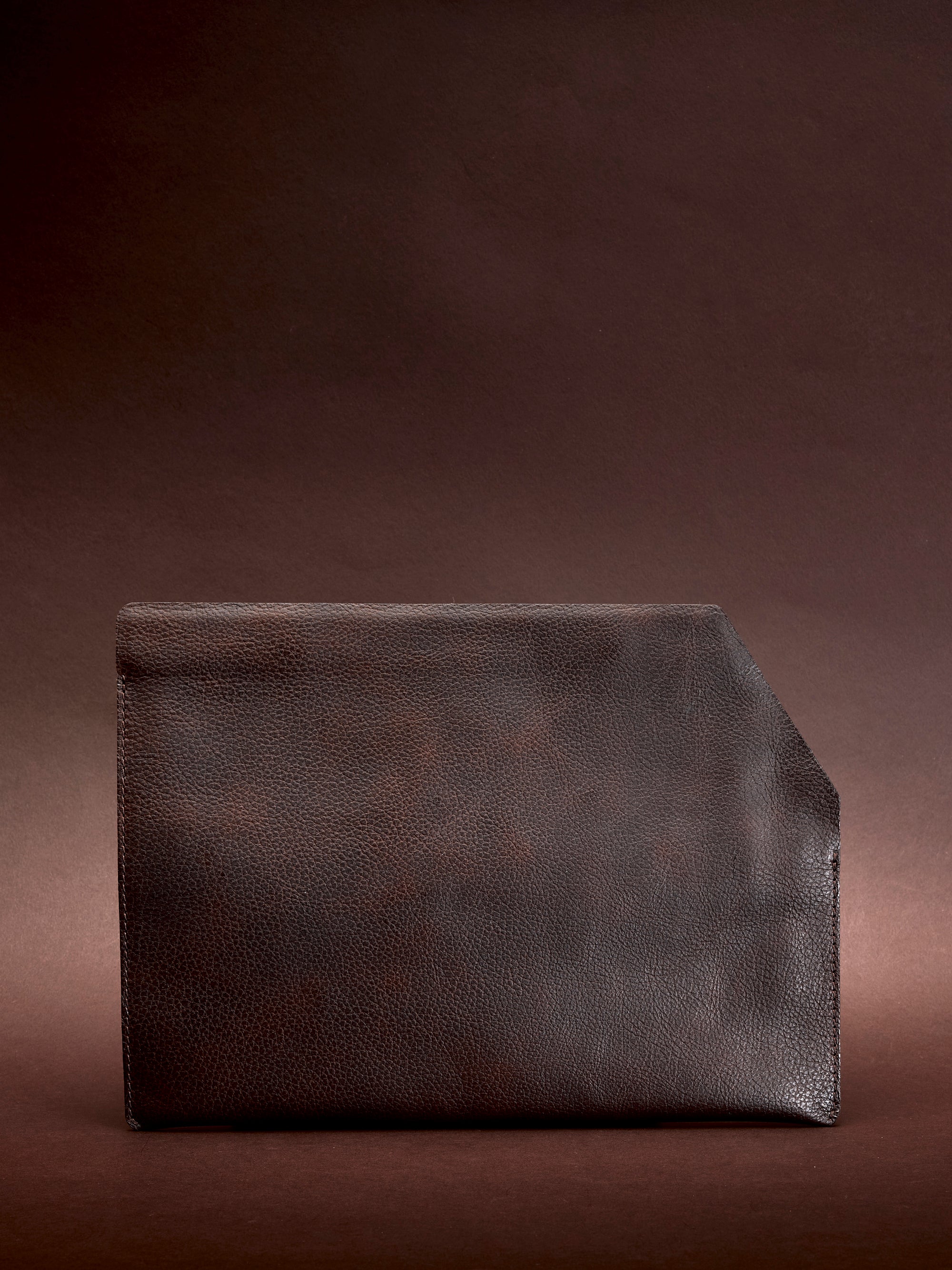 Front view. Draftsman 7 iPad Sleeve Dark Brown Color, iPad Pro 11-inch, iPad Pro 12.9-inch, M1 Chip by Capra Leather