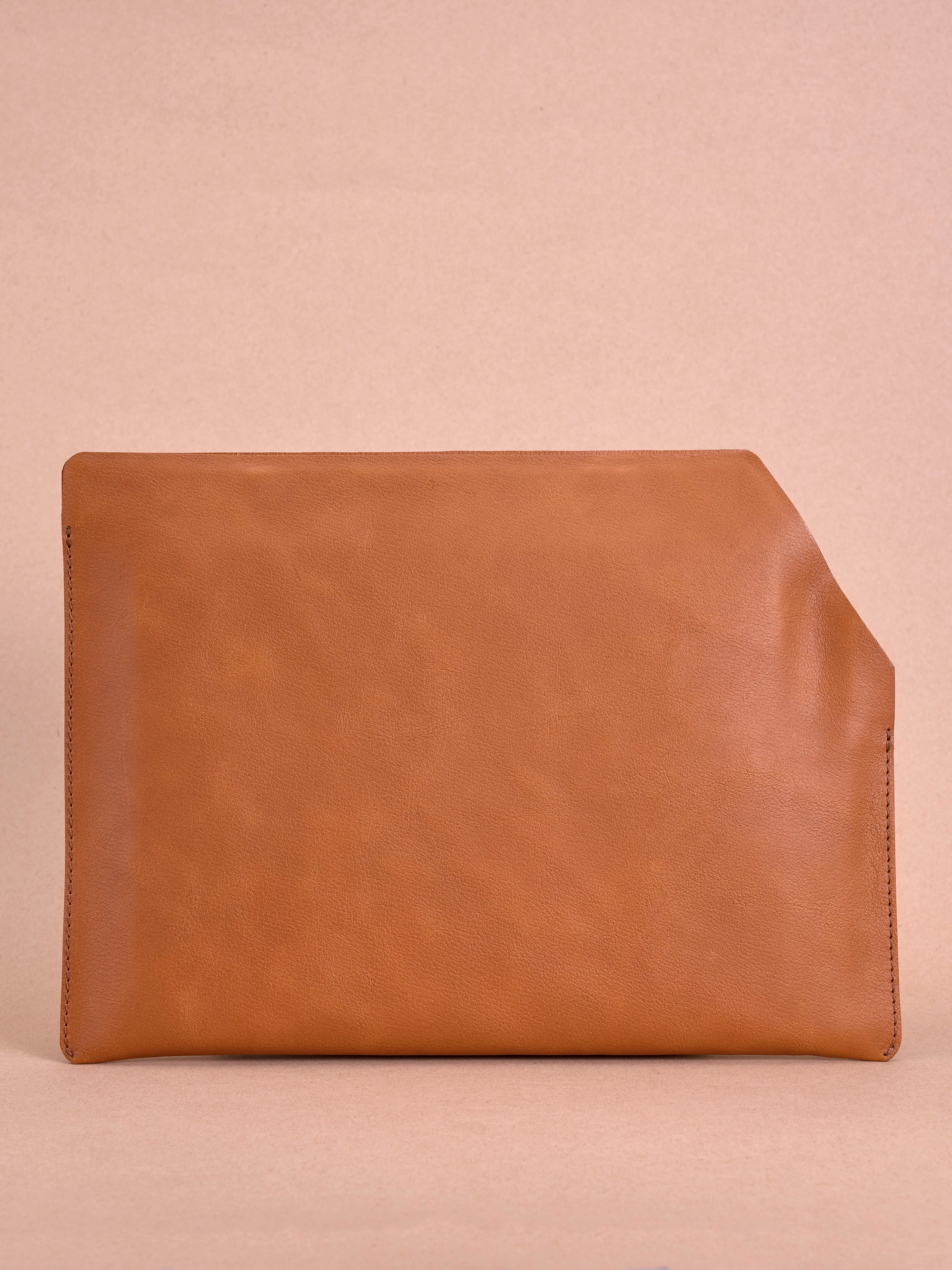 Front view. Draftsman 7 iPad Sleeve Cover Tan, iPad Pro 11-inch, iPad Pro 12.9-inch, M1 Chip by Capra Leather