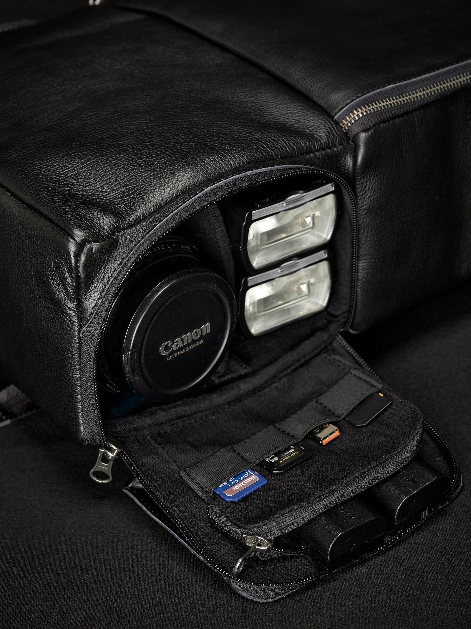 camera gear backpack black by capra leather