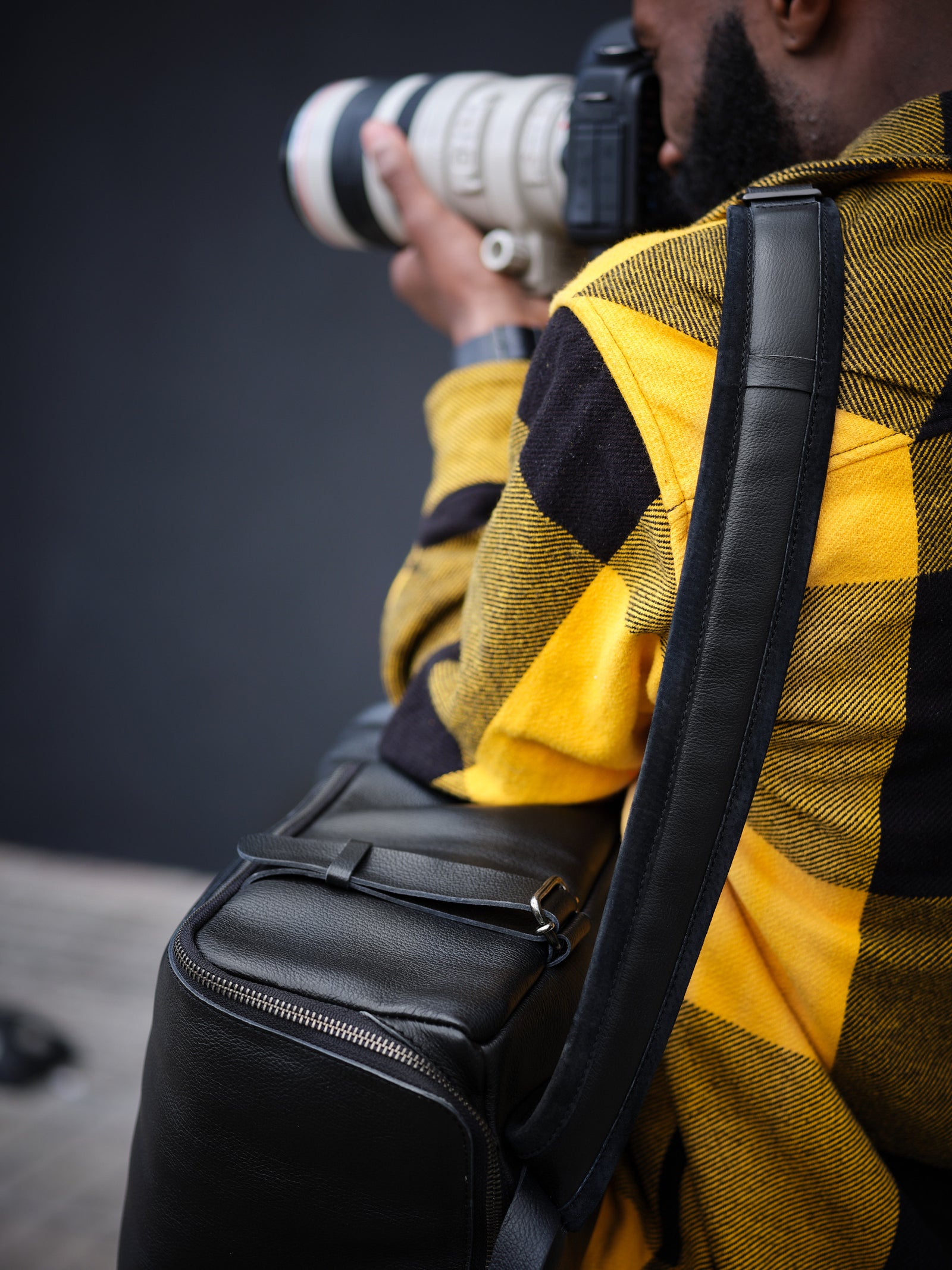 dslr camera backpack black by capra leather