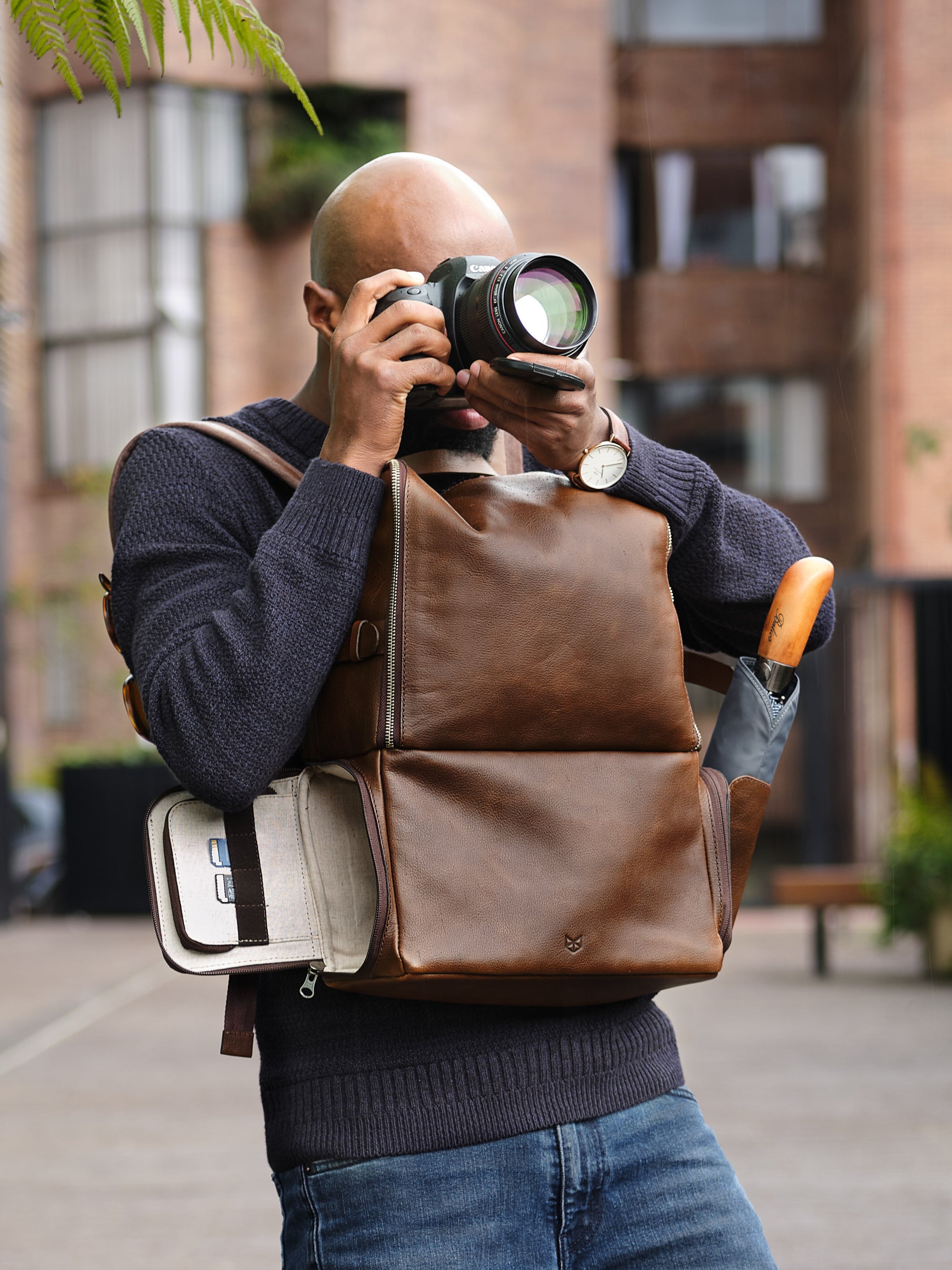 Dromedari Camera Backpack · Brown by Capra Leather