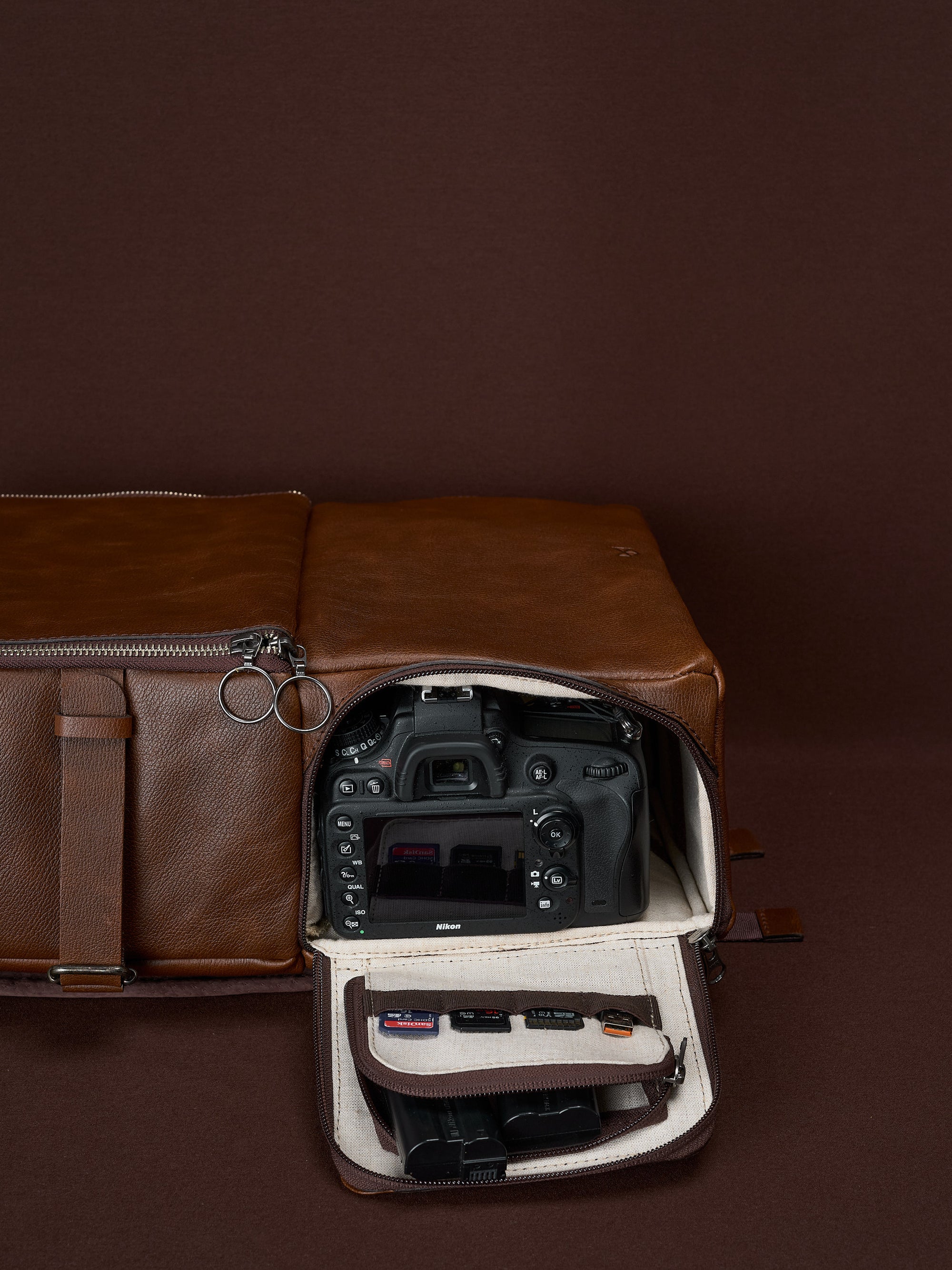 camera backpacks genuine leather Dromedari Camera Backpack · Brown by Capra Leather