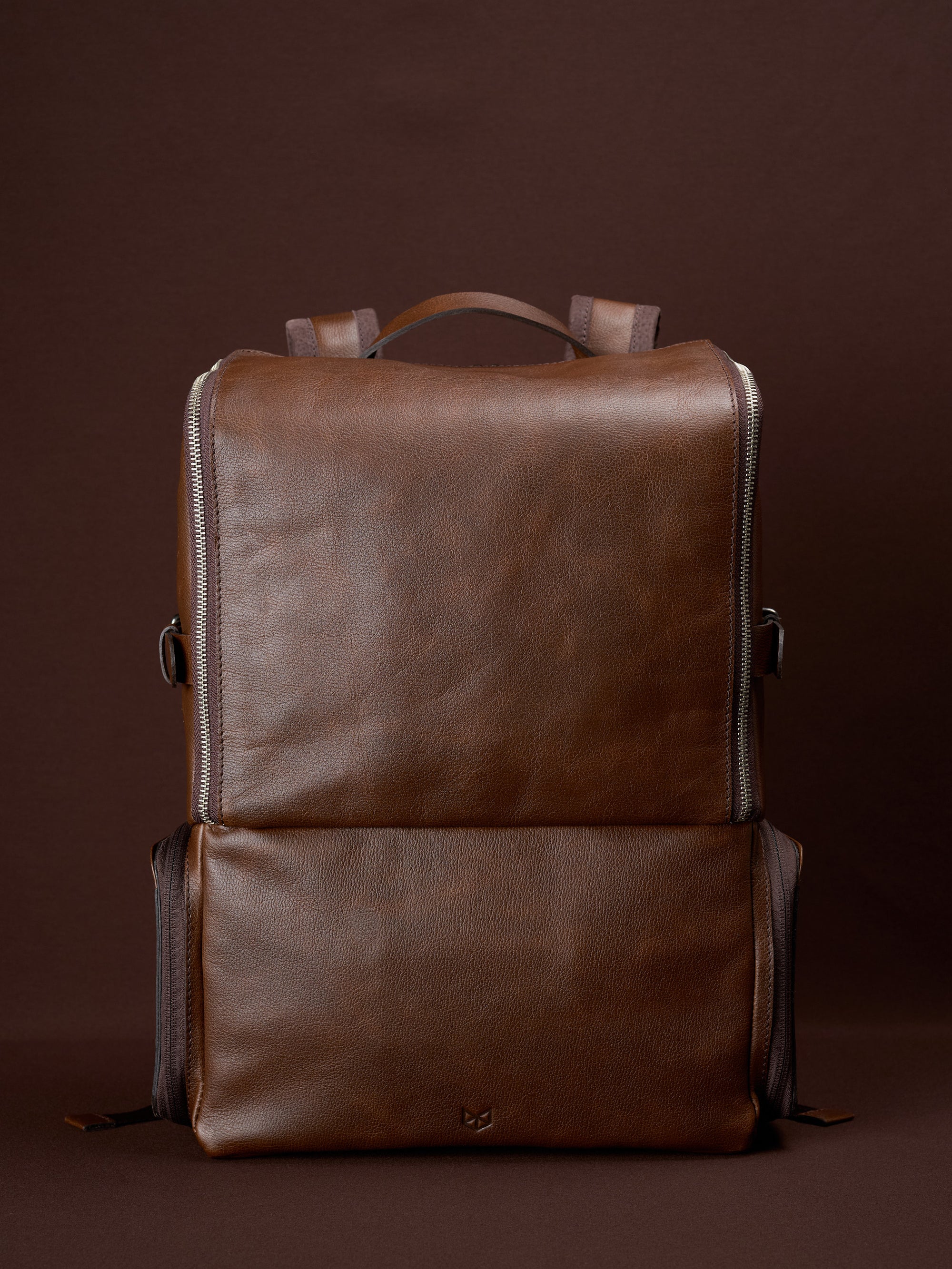 camera bag backpack brown by capra leather