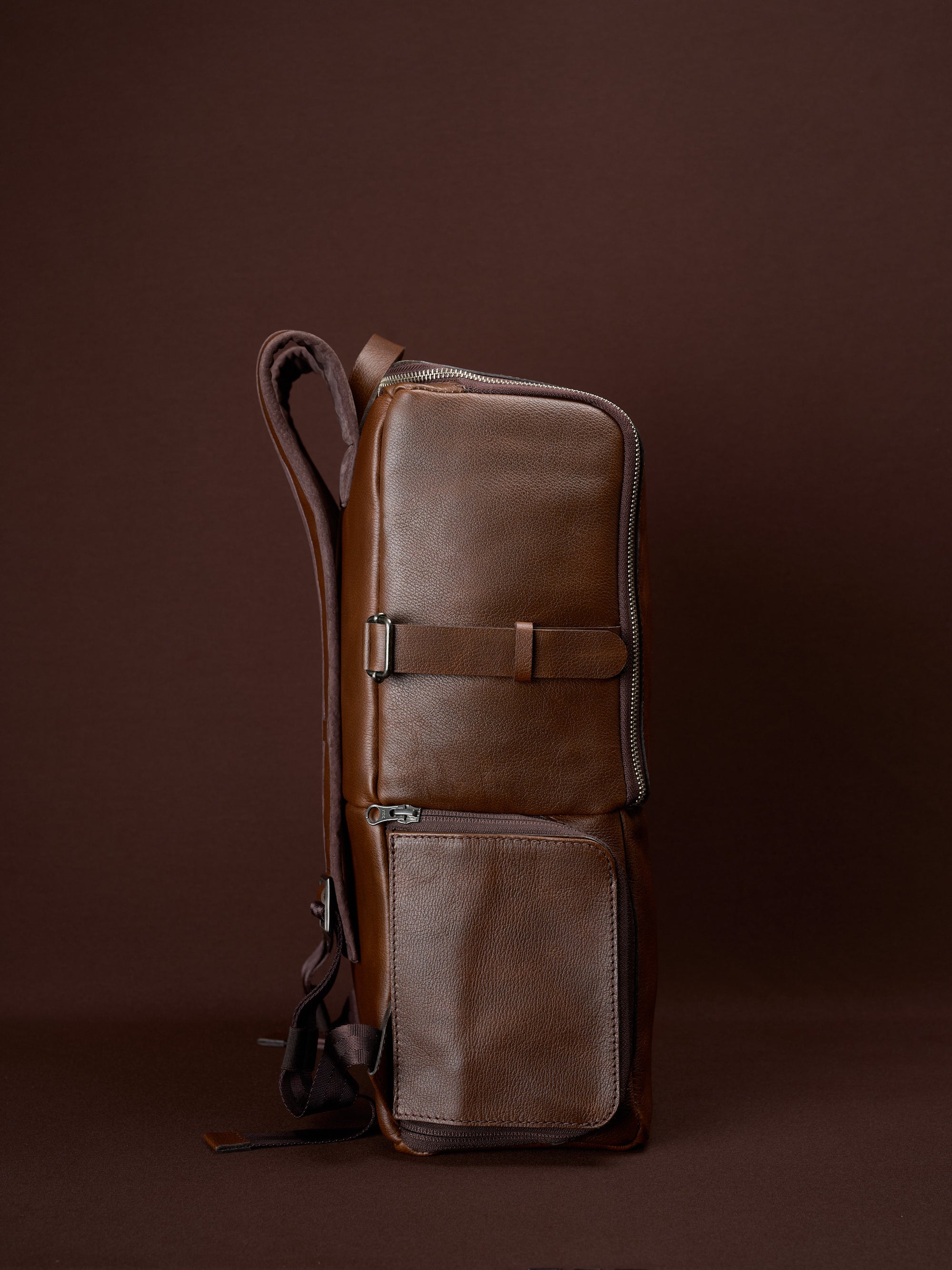 backpack for camera brown by capra leather