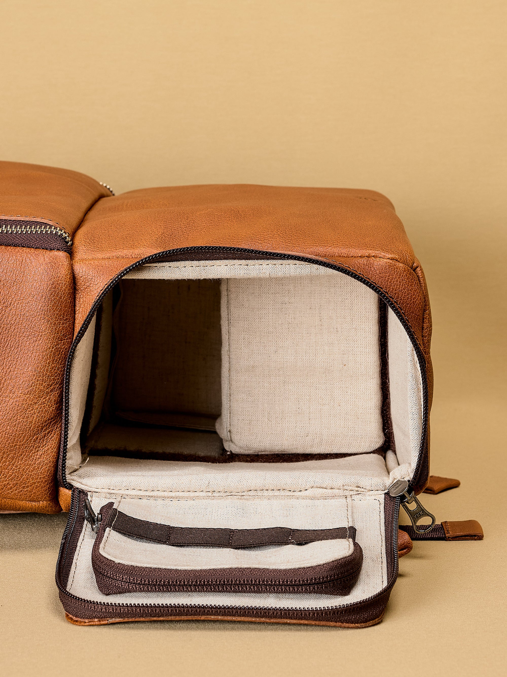 camera bag backpacks tan by capra leather