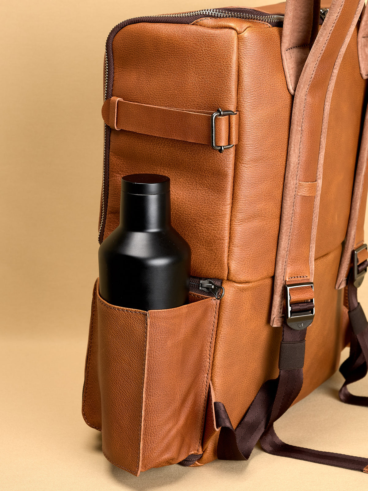 tactical camera backpack tan by capra leather