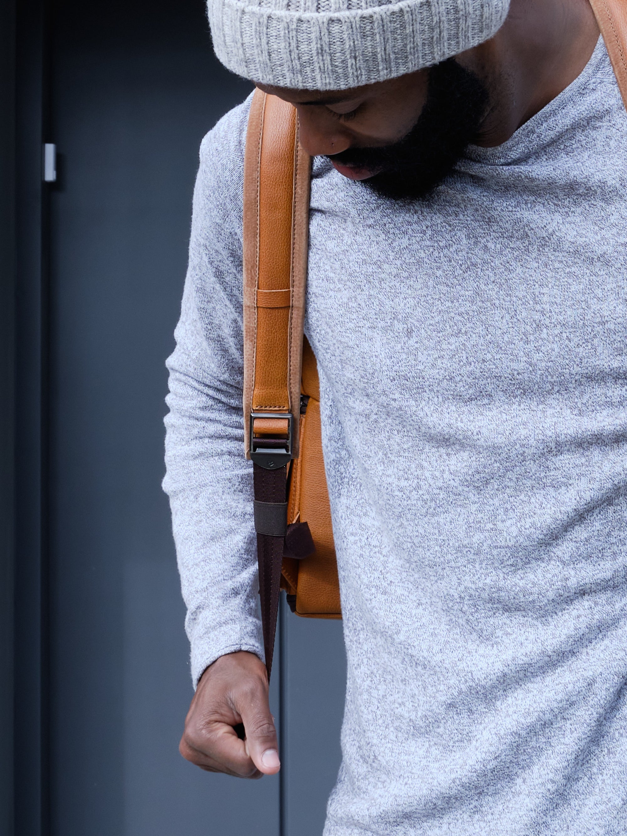 camera and everyday use backpack tan by capra leather