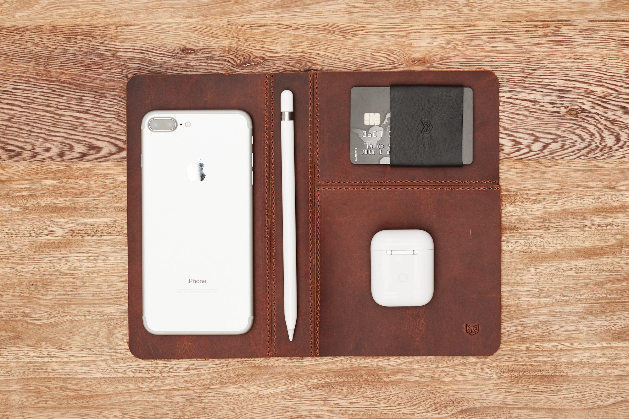 Cover. EDC Organizer Pad Distressed Tan by Capra Leather
