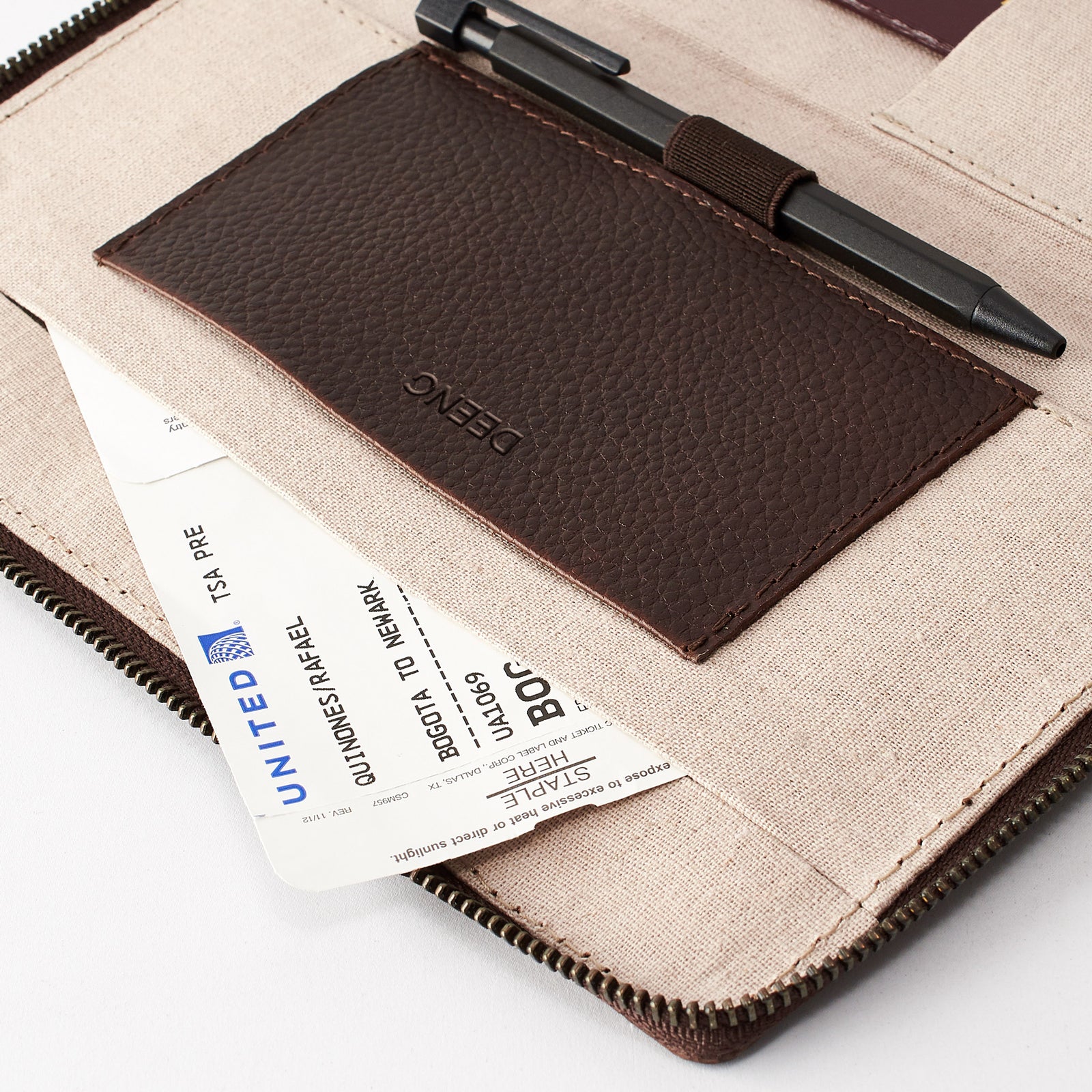 Custom engraving. Dark brown Passport Holder for travelers, document organizer, travel journal by Capra Leather