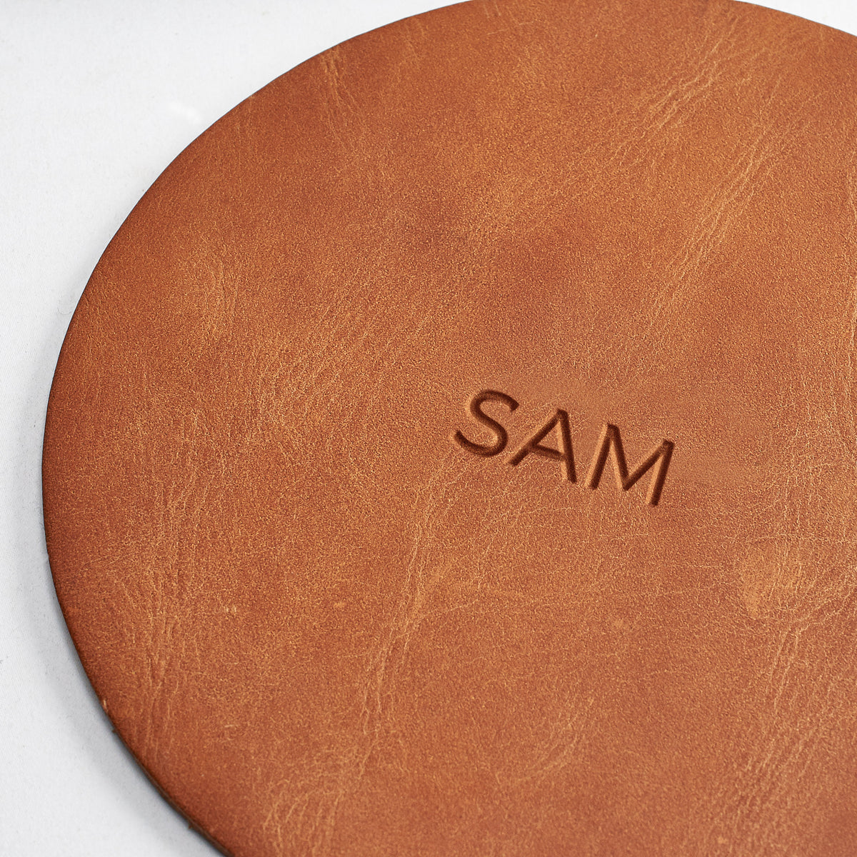 Monogram engraving. Leather homepod pad, protect wood surfaces from white rings, mens cowhide coasters for apple smart speaker