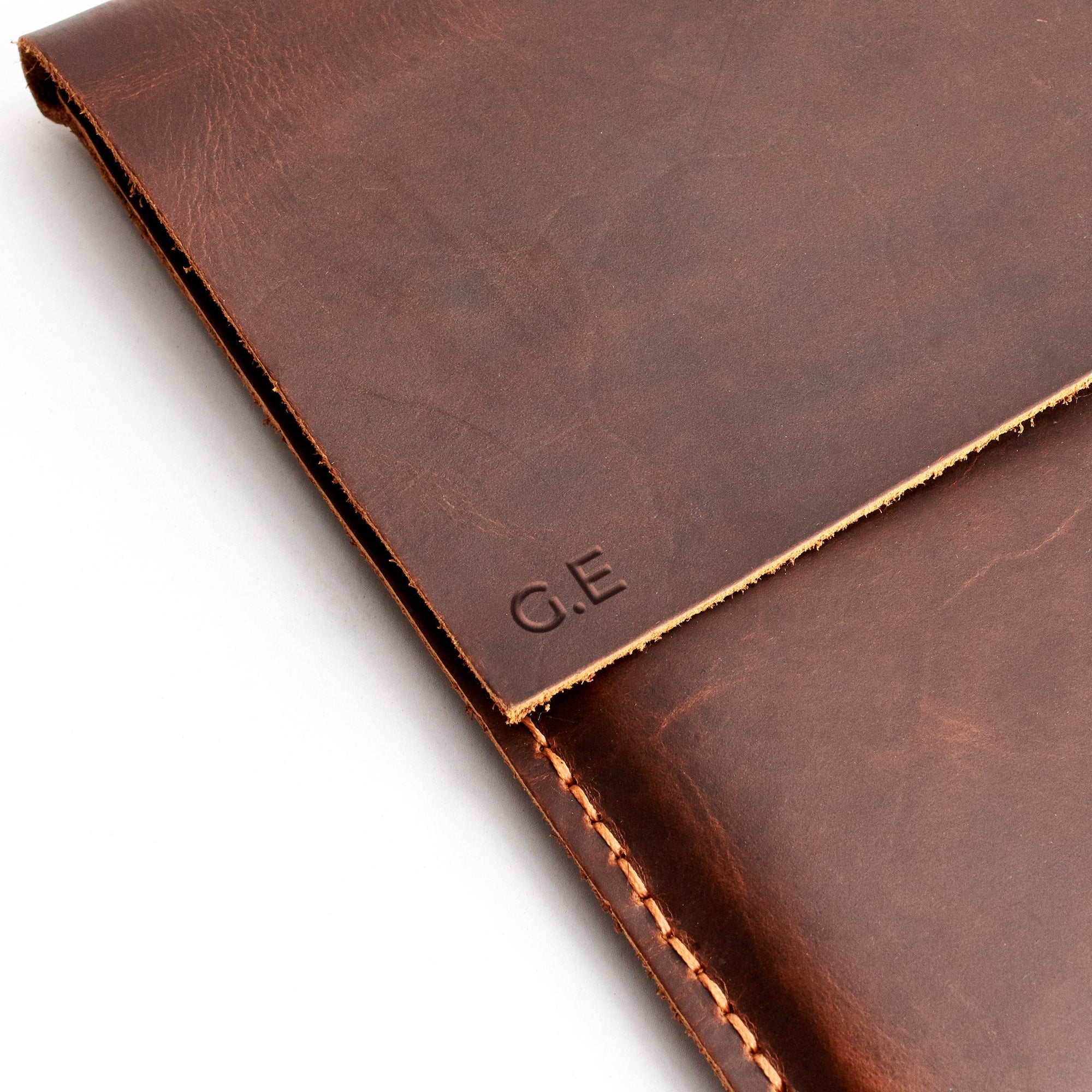 Case engraving on tan leather Dell XPS 13" 15" sleeve