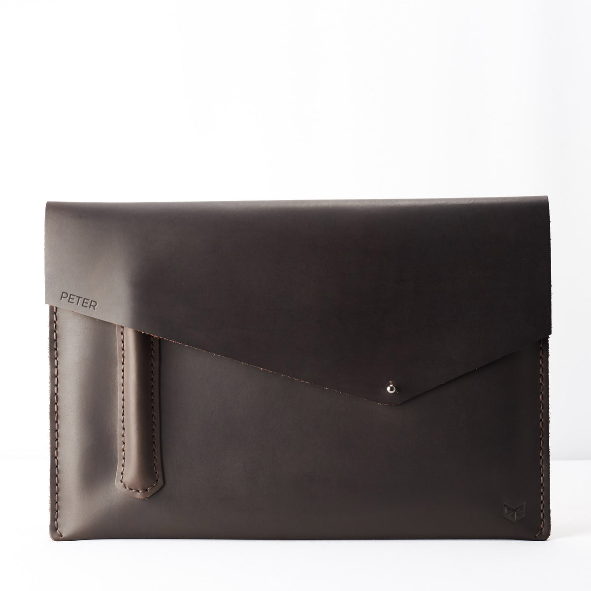 Custom Embossing. iPad Sleeve. iPad Leather Case Brown With Apple Pencil Holder by Capra Leather