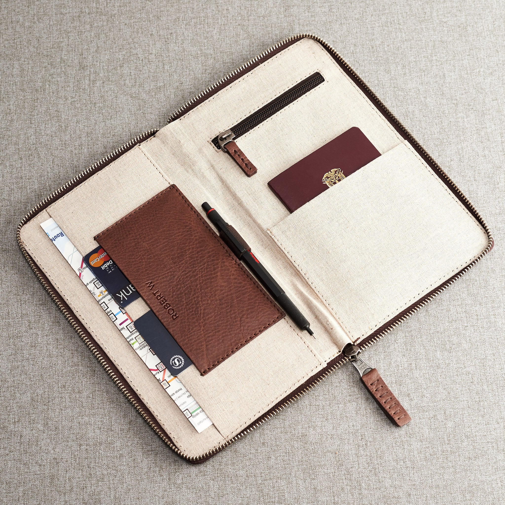 Leather Traveler Wallet For Passport, Cards, and Travel Documents