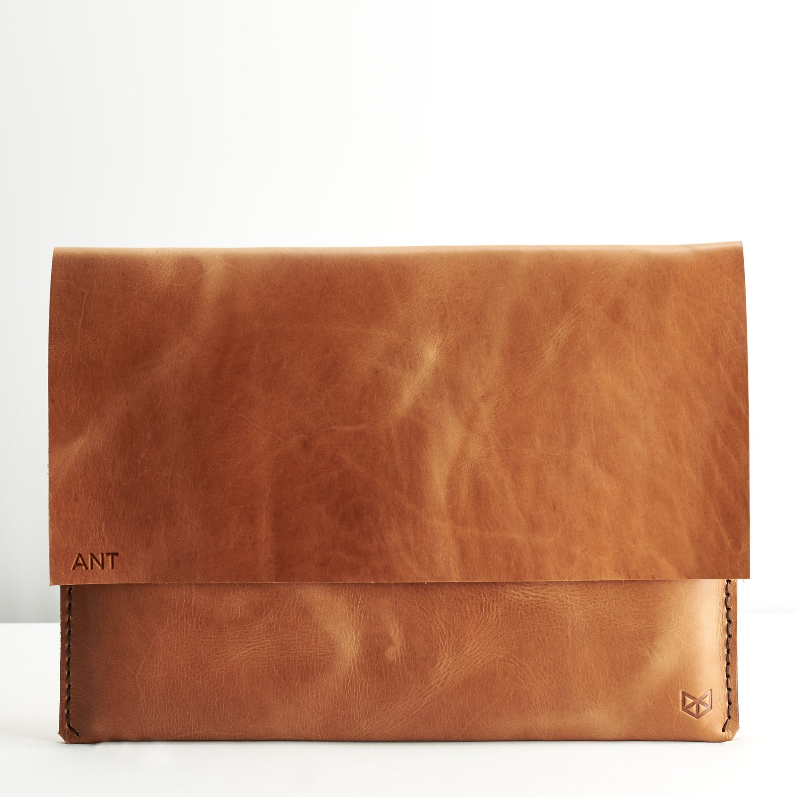 Custom engraving. Light Brown Leather Google Pixelbook Sleeve Case