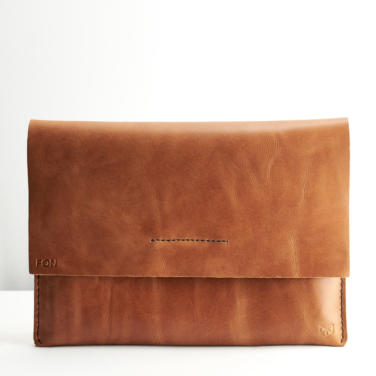 Custom engraving. Google Pixelbook light brown leather sleeve for men