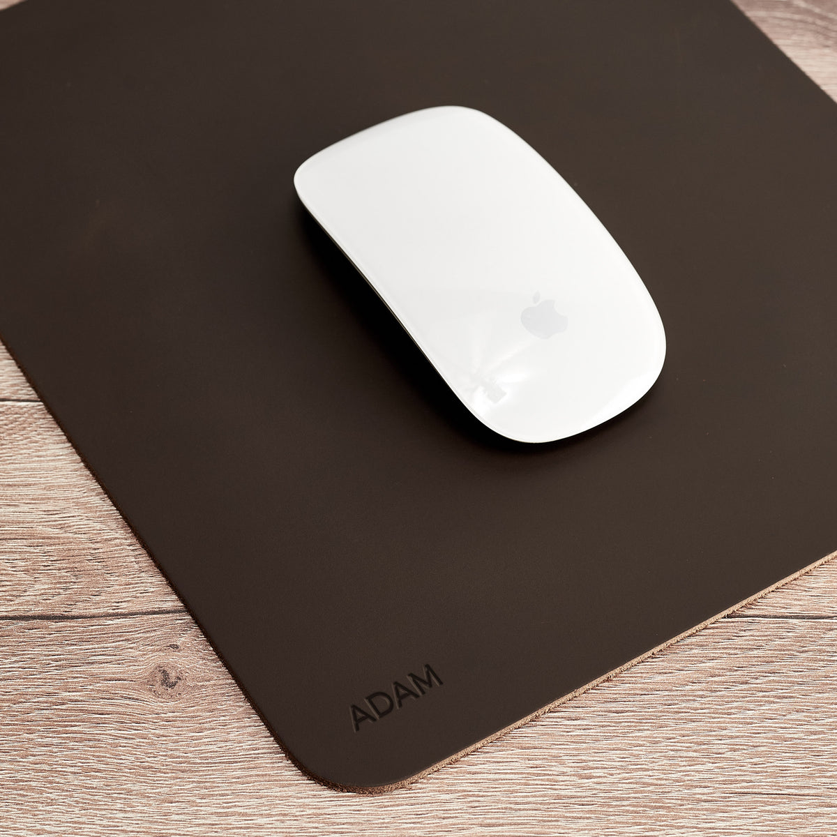 Engraving. Minimalistic Marron Leather Mouse Pad + Cable Organizers, Boyfriend gift, Mousepads, Personalized stationary, Custom office supplies