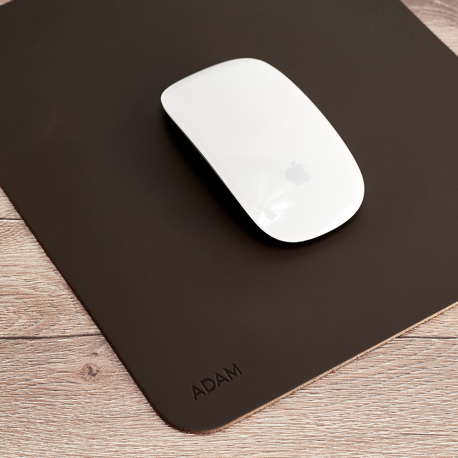 Engraving. Minimalistic Marron Leather Mouse Pad + Cable Organizers, Boyfriend gift, Mousepads, Personalized stationary, Custom office supplies