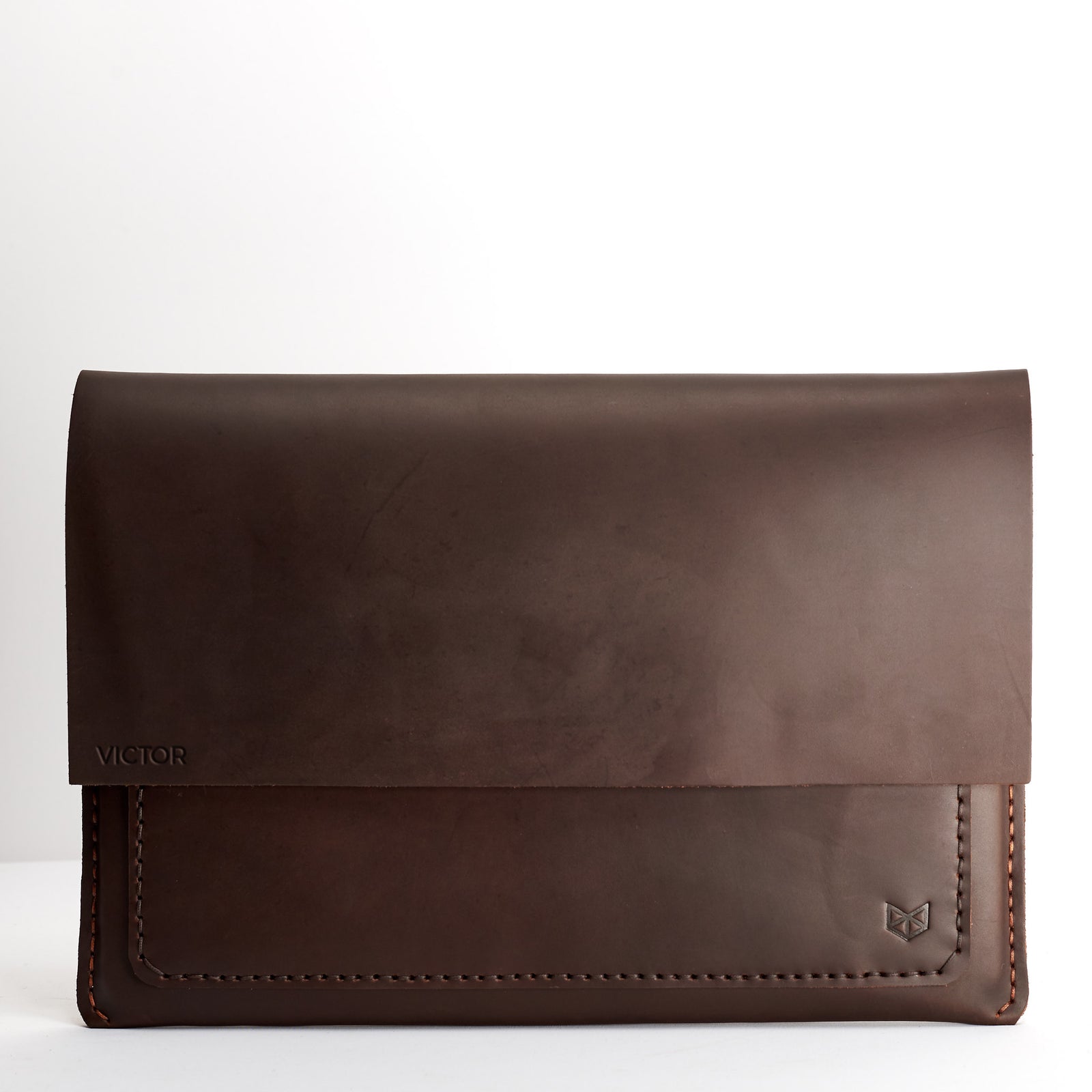 Custom Engraving. Brown Leather MacBook Case. Postman MacBook Sleeve by Capra Leather