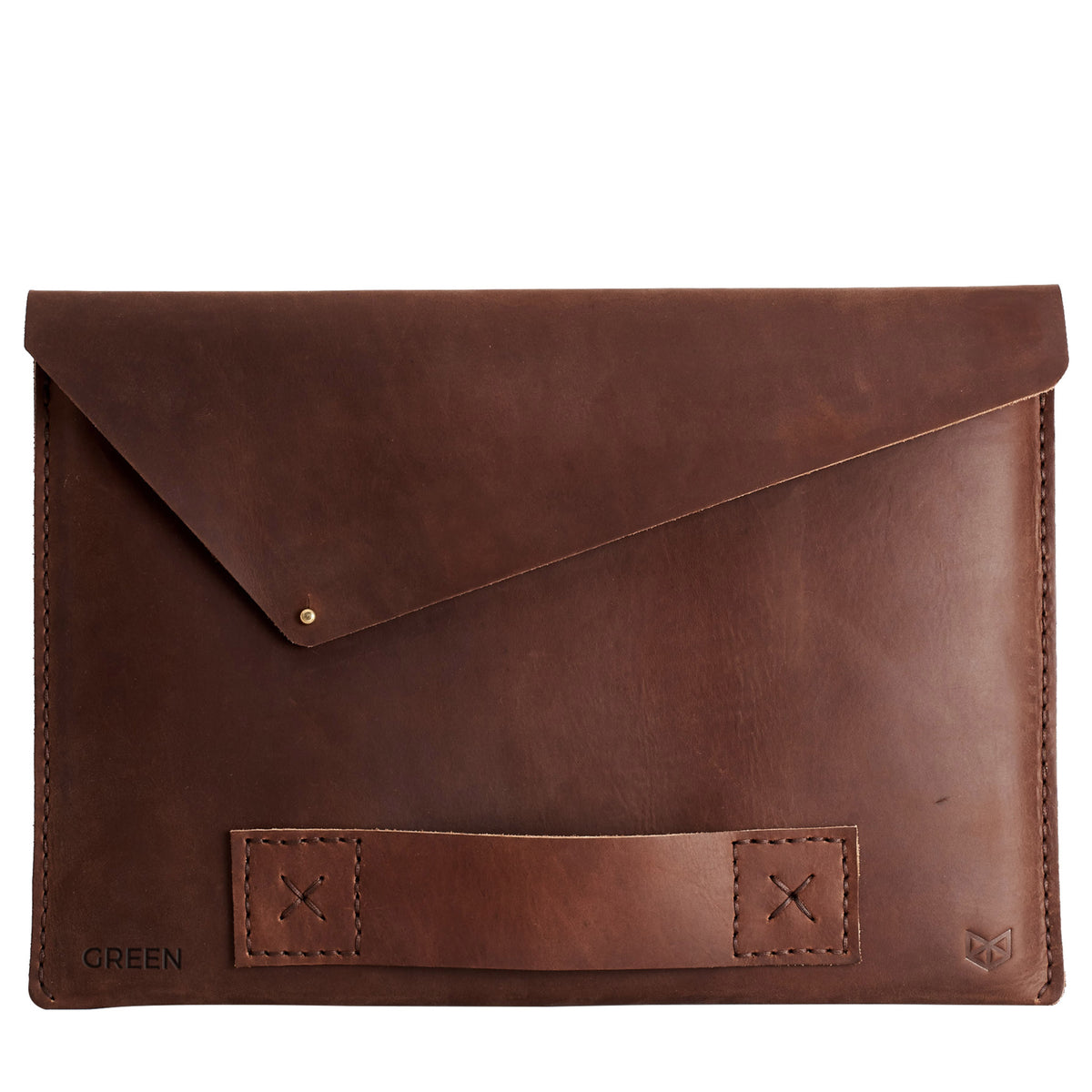 Custom Engraving. Canela Leather MacBook Case. Slant MacBook Sleeve by Capra Leather