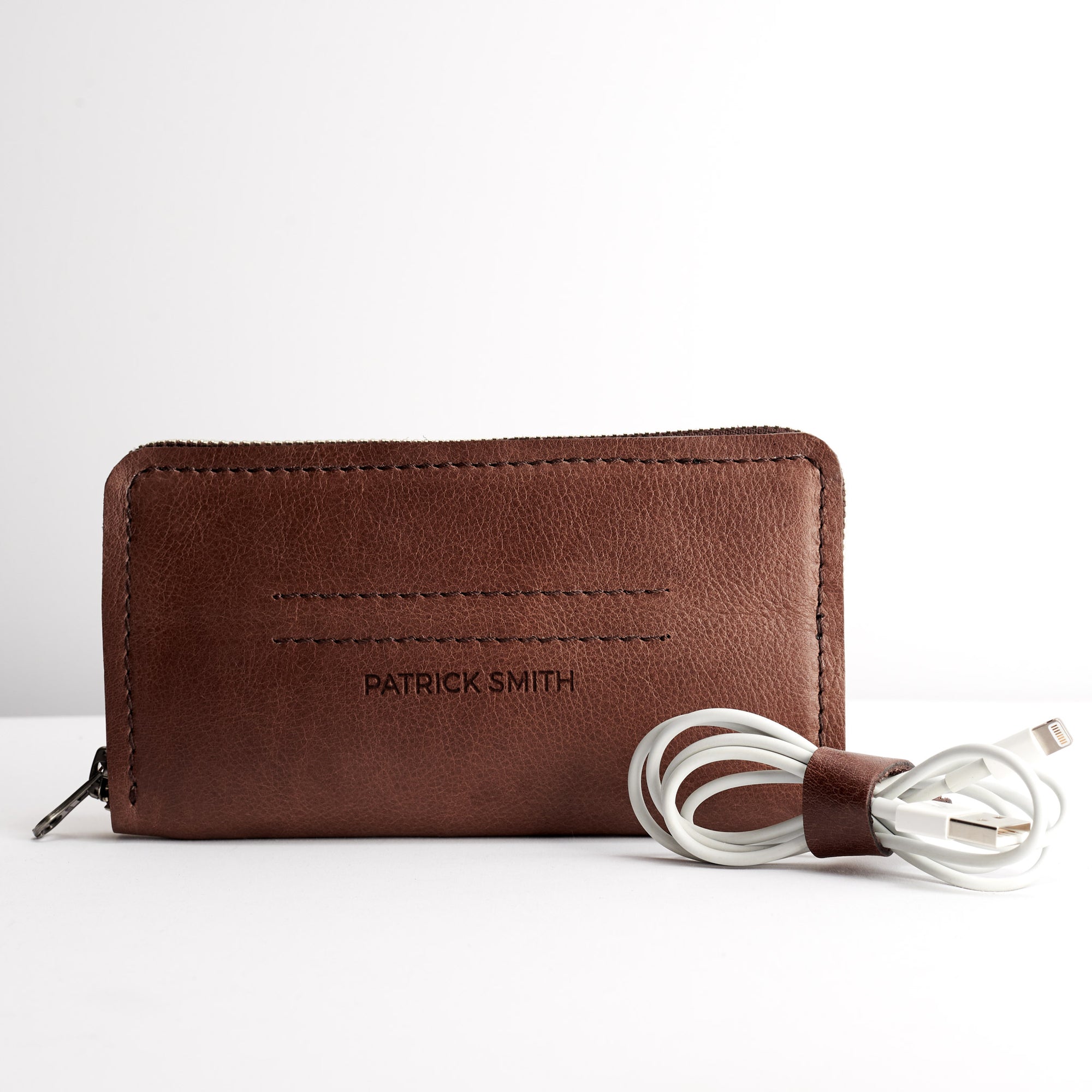 Custom engraving. Brown leather iPhone case wallet stand.  iPhone x, iPhone 10, iPhone 8 plus leather stand sleeve