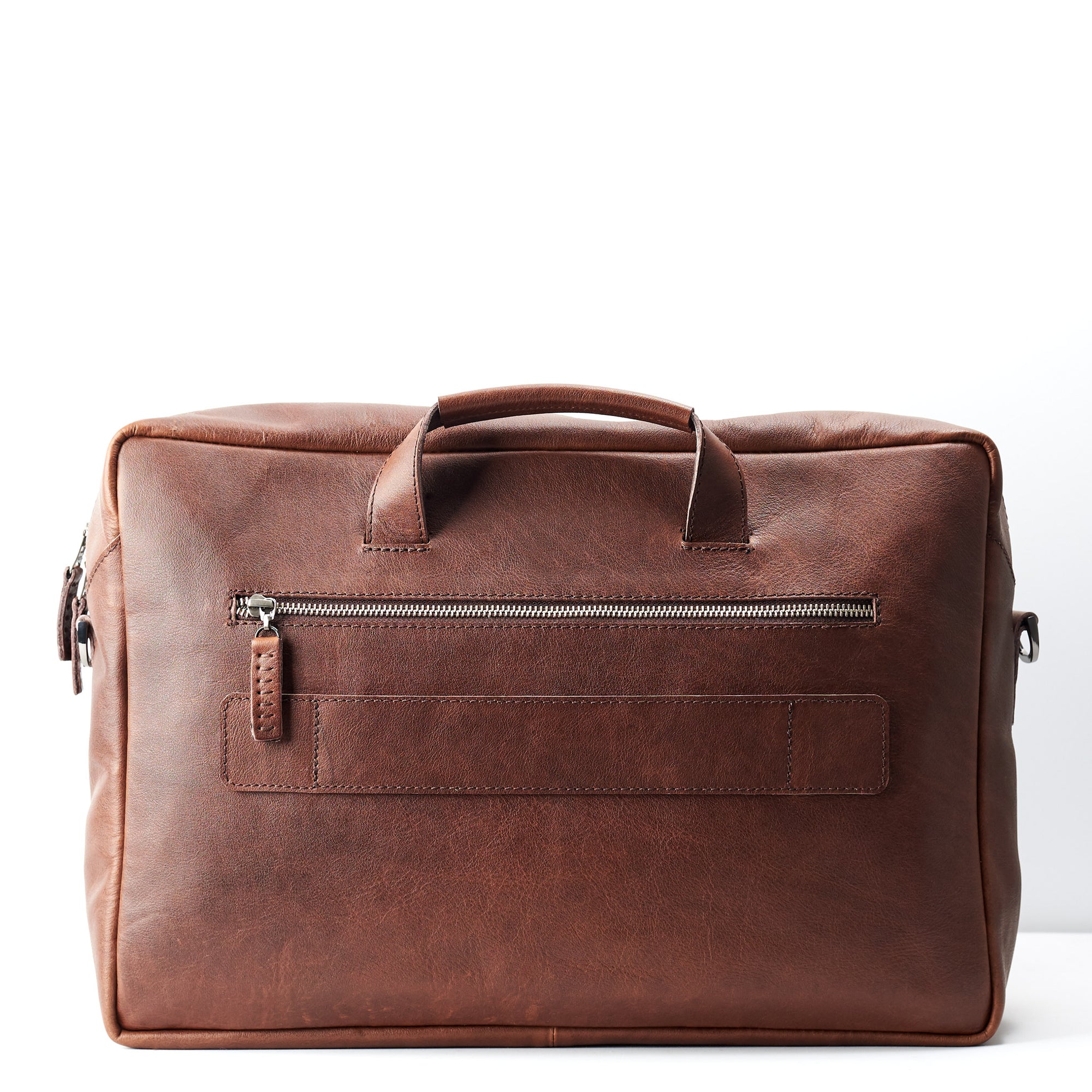 Optional luggage strap. Black handmade leather messenger bag for men. Commuter bag, laptop weekender bag for men