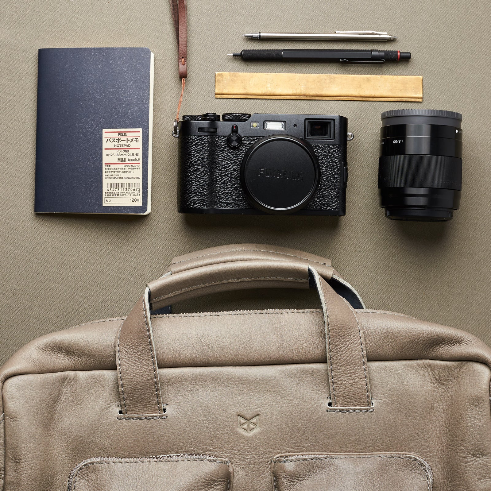 what to carry. Grey handmade leather messenger bag for Men by Capra Leather. Commuter bag, mens weekender bag 