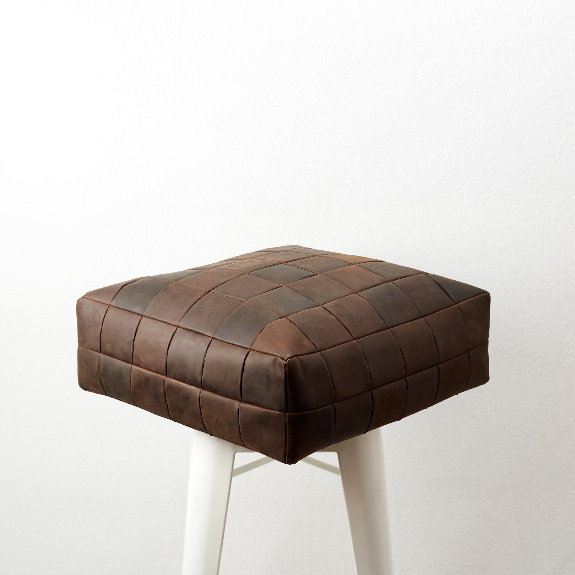 Brown Leather floor cushion pillow for home furniture.