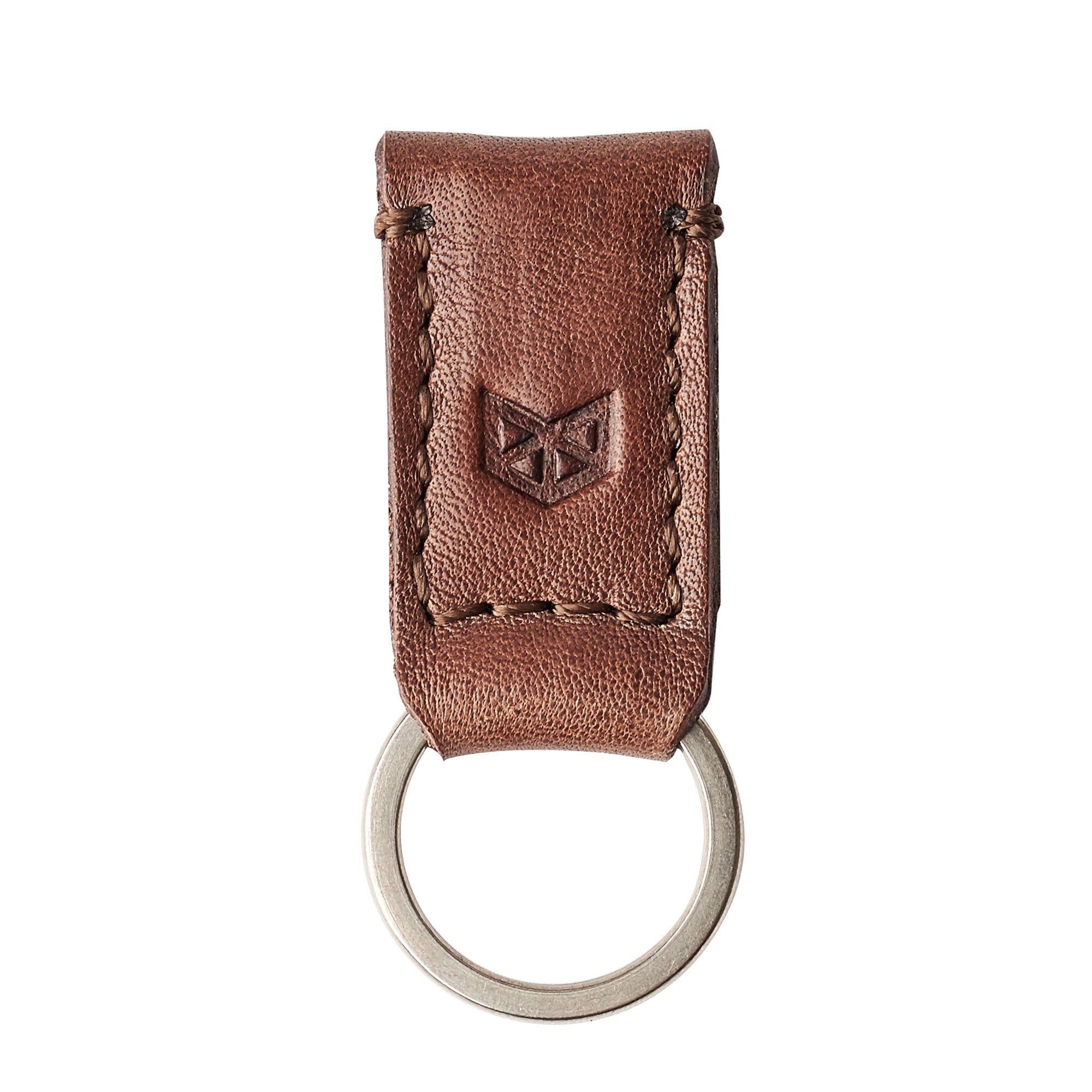 Brown leather keychain, magnetic key fob for mens gifts