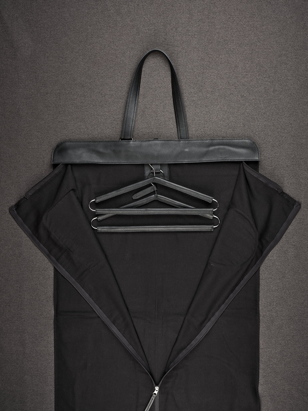 Mens Suit Garment Bag Black by Capra Leather