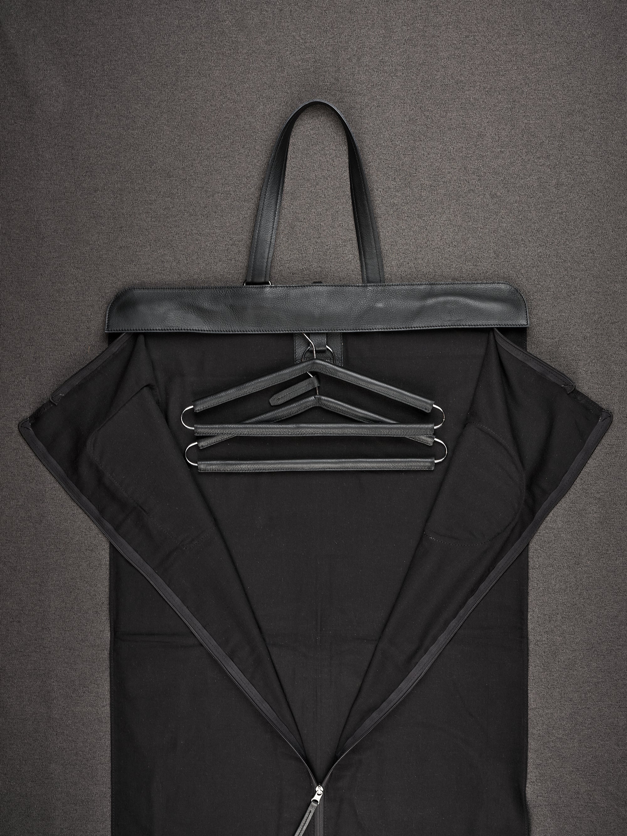Mens Suit Garment Bag Black by Capra Leather