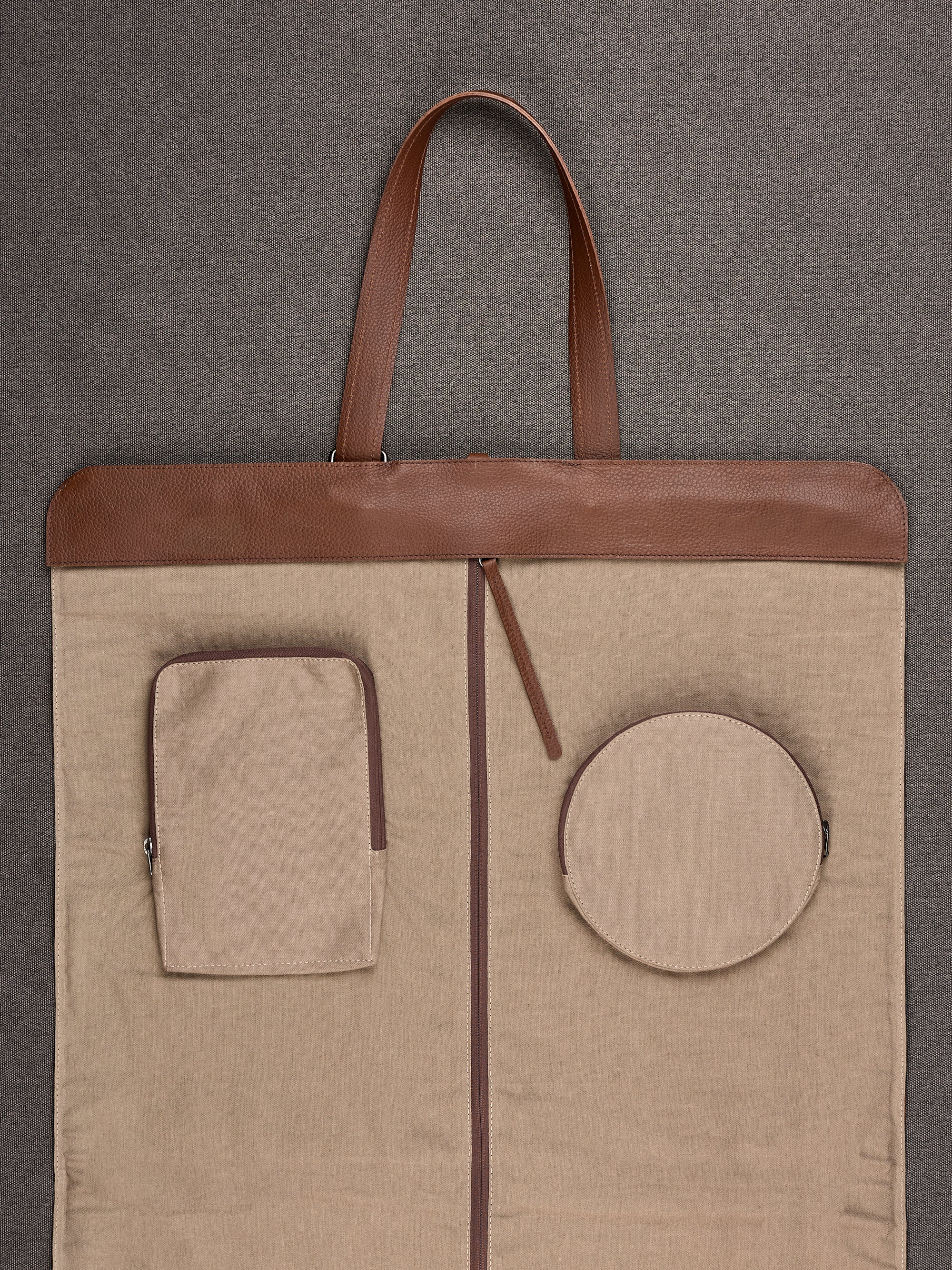 Internal Pockets. Suit Travel Bag Brown by Capra Leather