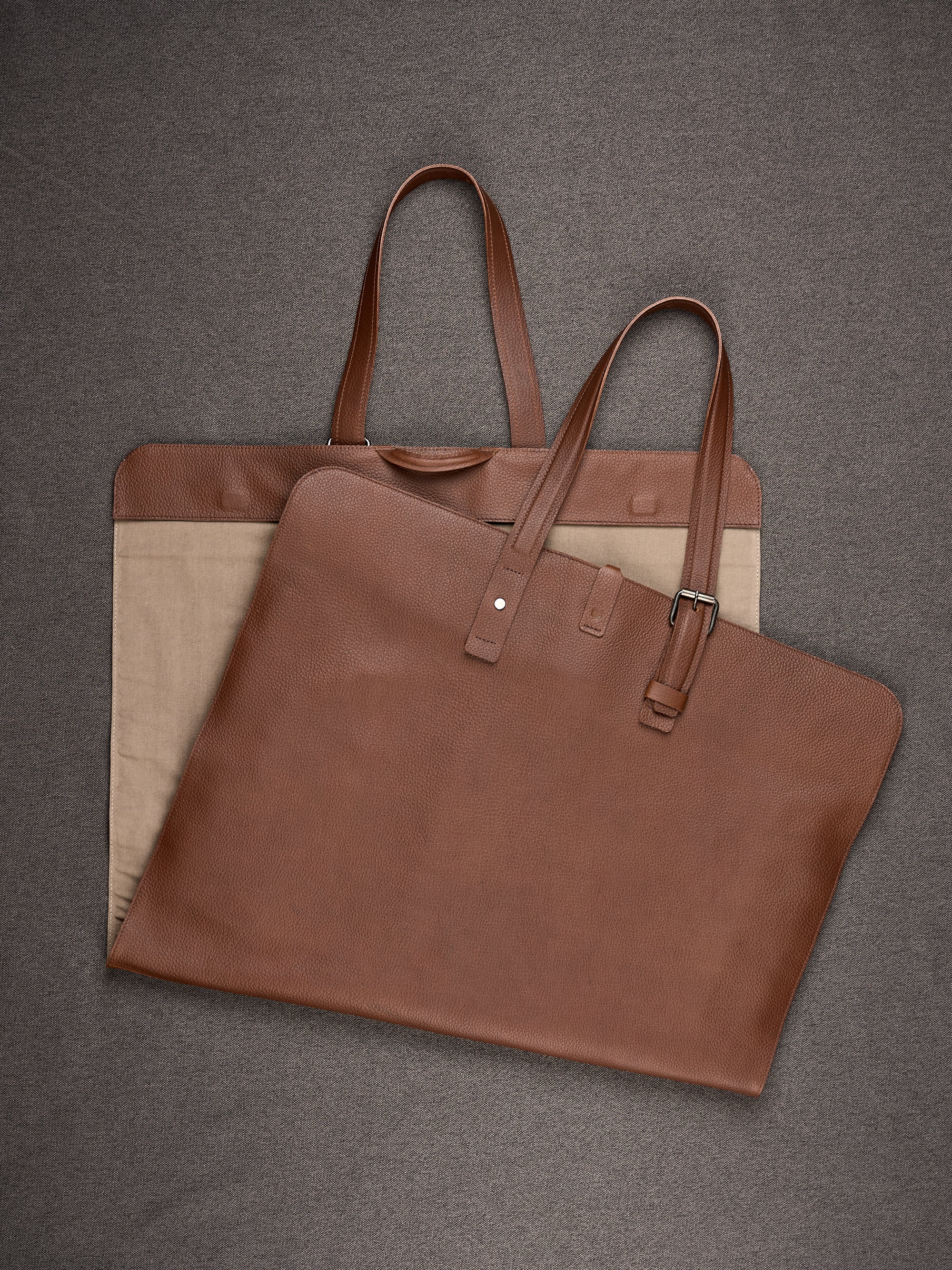 Foldable Suit Bag Brown by Capra Leather