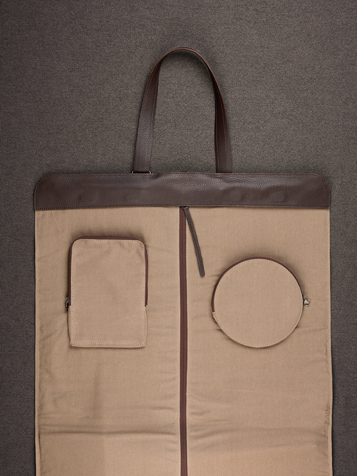 Hanging Garment Bag Dark Brown by Capra Leather