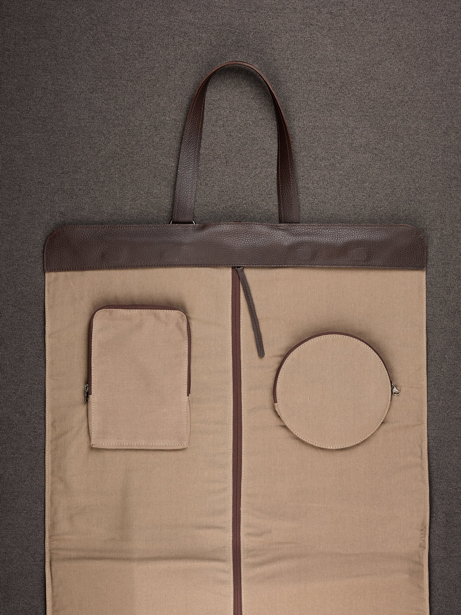 Hanging Garment Bag Dark Brown by Capra Leather