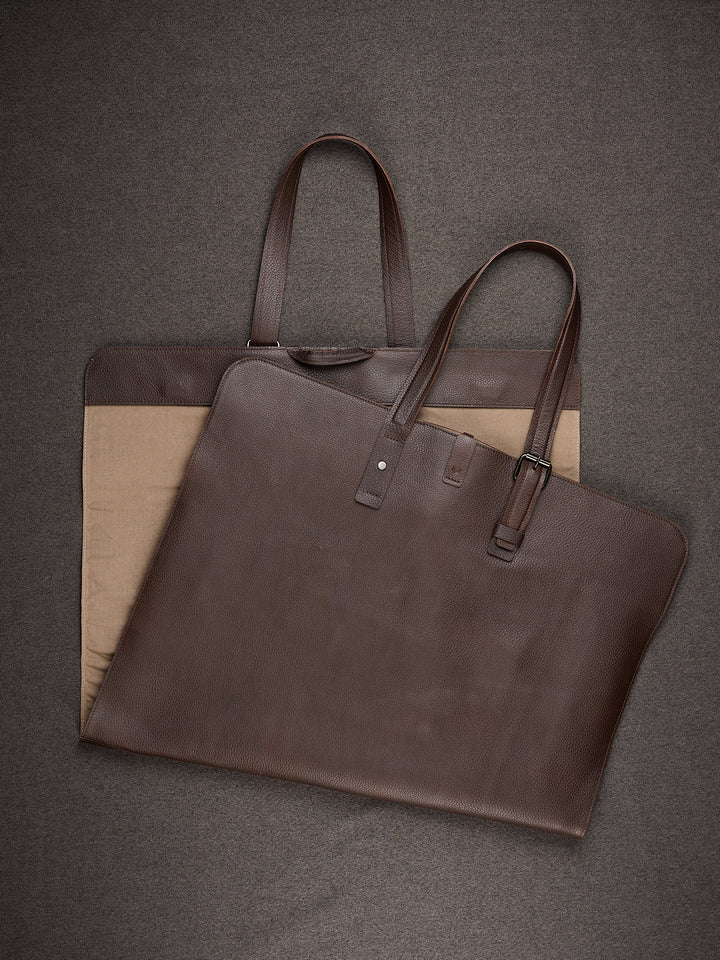 Best Carry On Garment Bag Dark Brown by Capra Leather