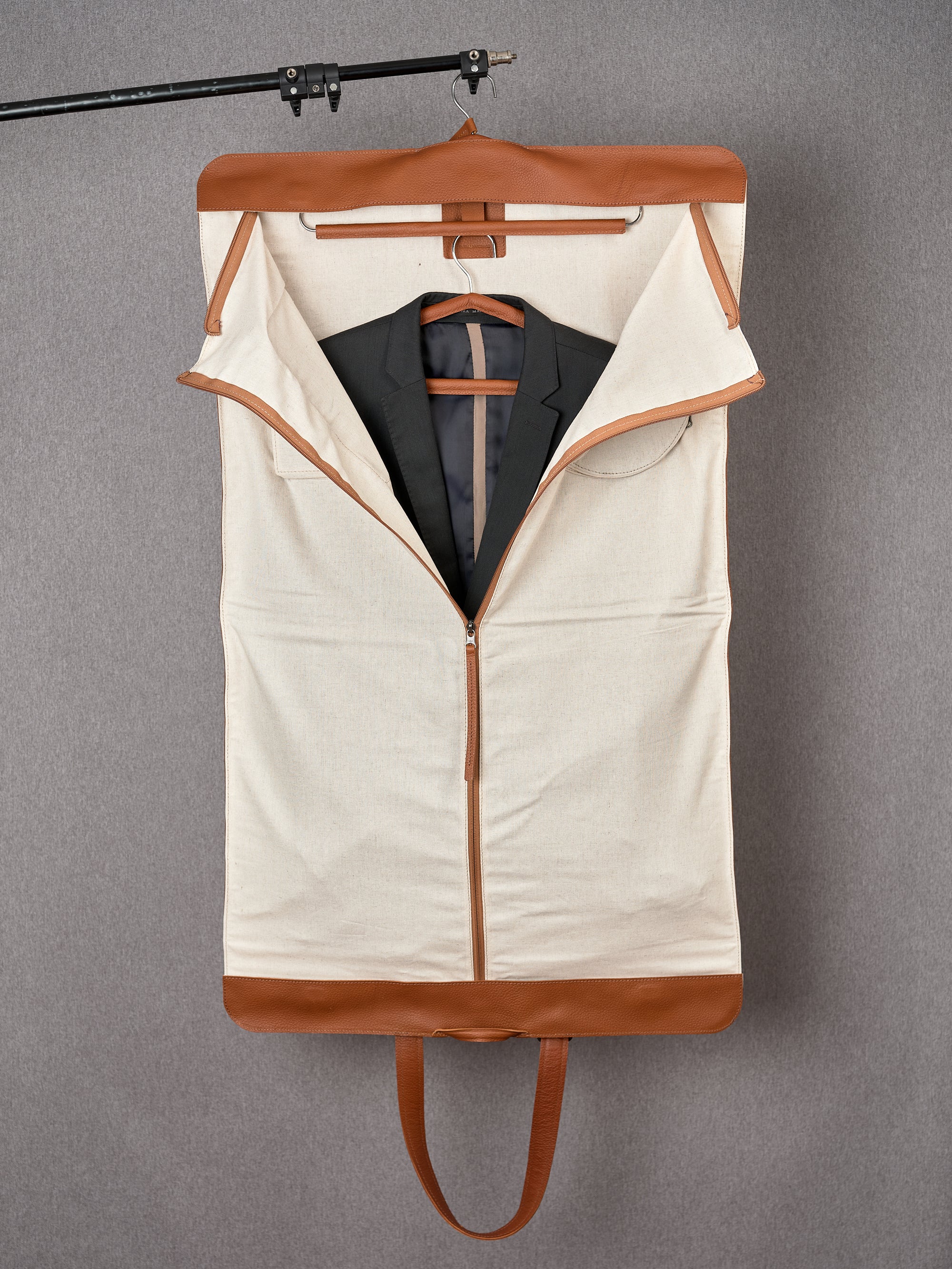 Hanging Garment Bag Tan by Capra Leather