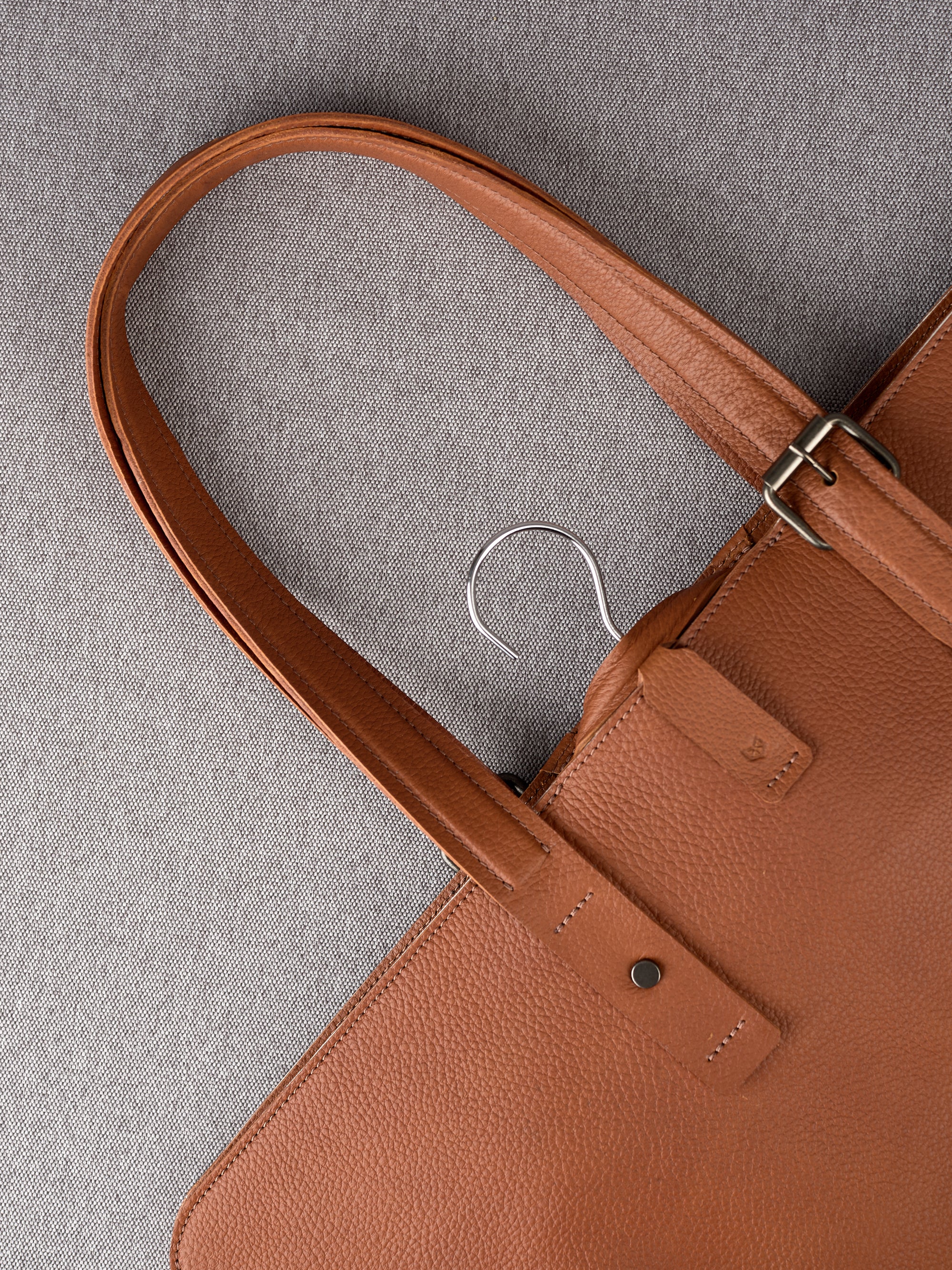 Leather Handles. Suit Travel Bag Carry On Tan by Capra